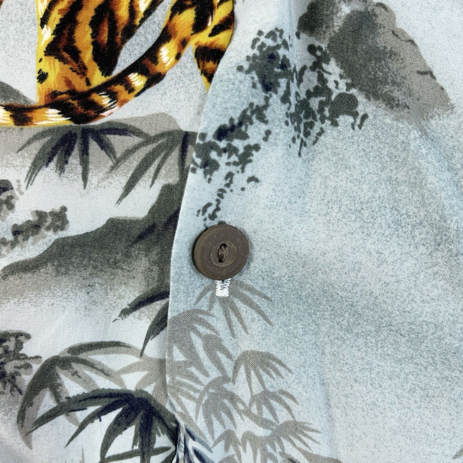 Other Vtg Kamehameha Hawaiian Shirt Tiger In Bamboo Rayon Coconut Size US XXL / EU 58 / 5 - 5 Thumbnail