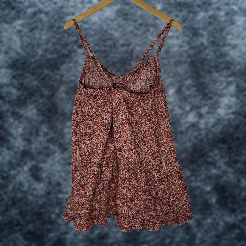 Vintage Universal Thread Pink Floral Pintuck Mini Dress L Size L / US 10 / IT 46 - 1 Thumbnail
