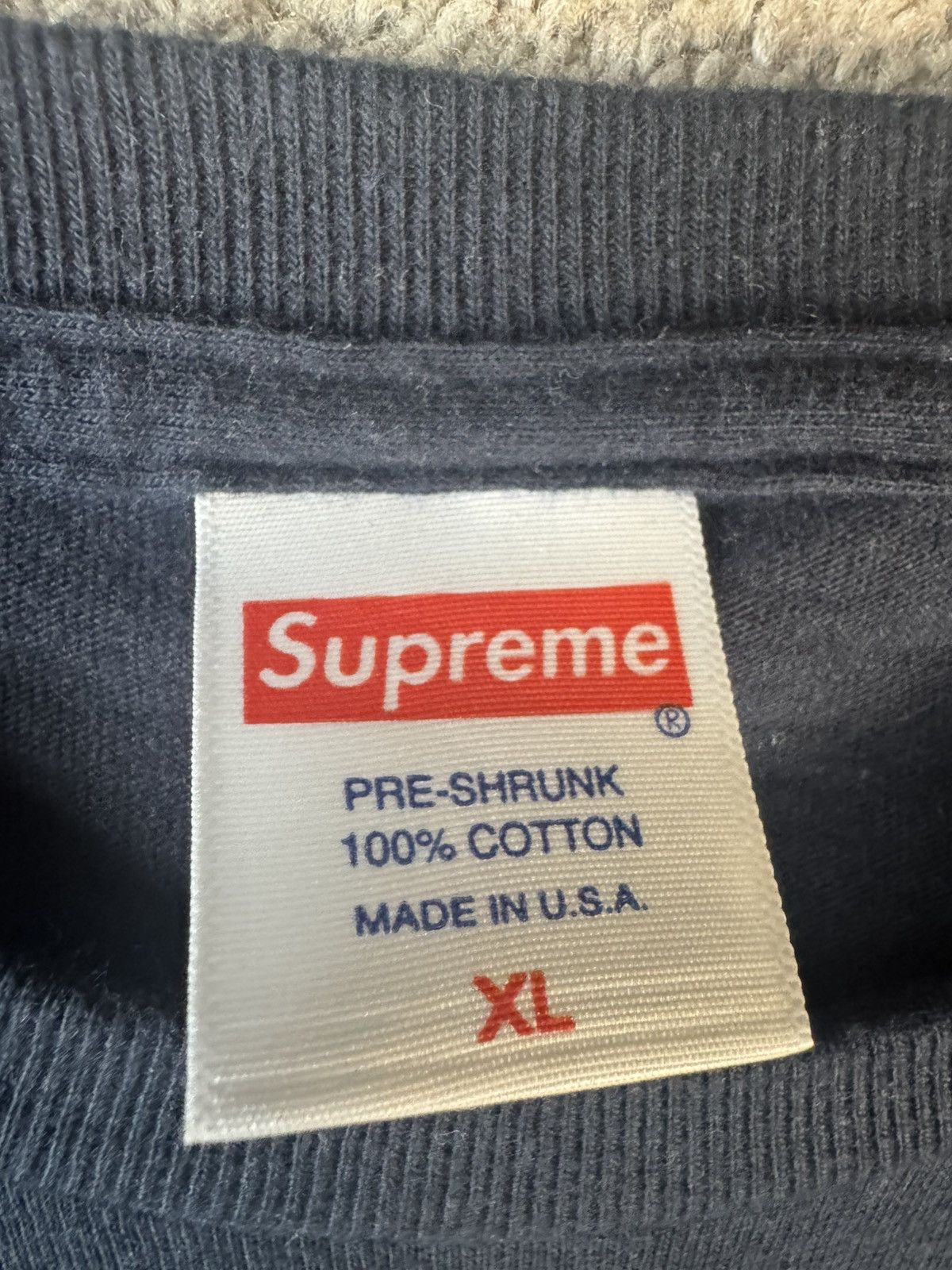 Supreme Navy Blank Supreme Tee Size US XL / EU 56 / 4 - 2 Thumbnail