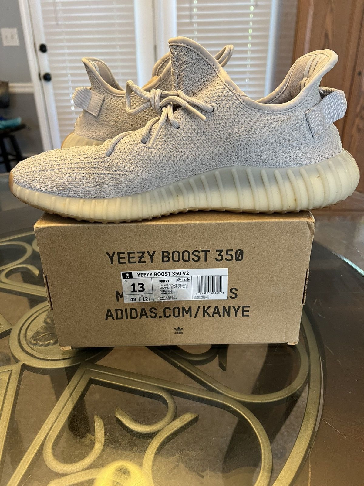 Adidas × Kanye West Adidas Yeezy Boost 350 V2 “Sesame” 2018 Size US 13 / EU 46 - 8 Thumbnail