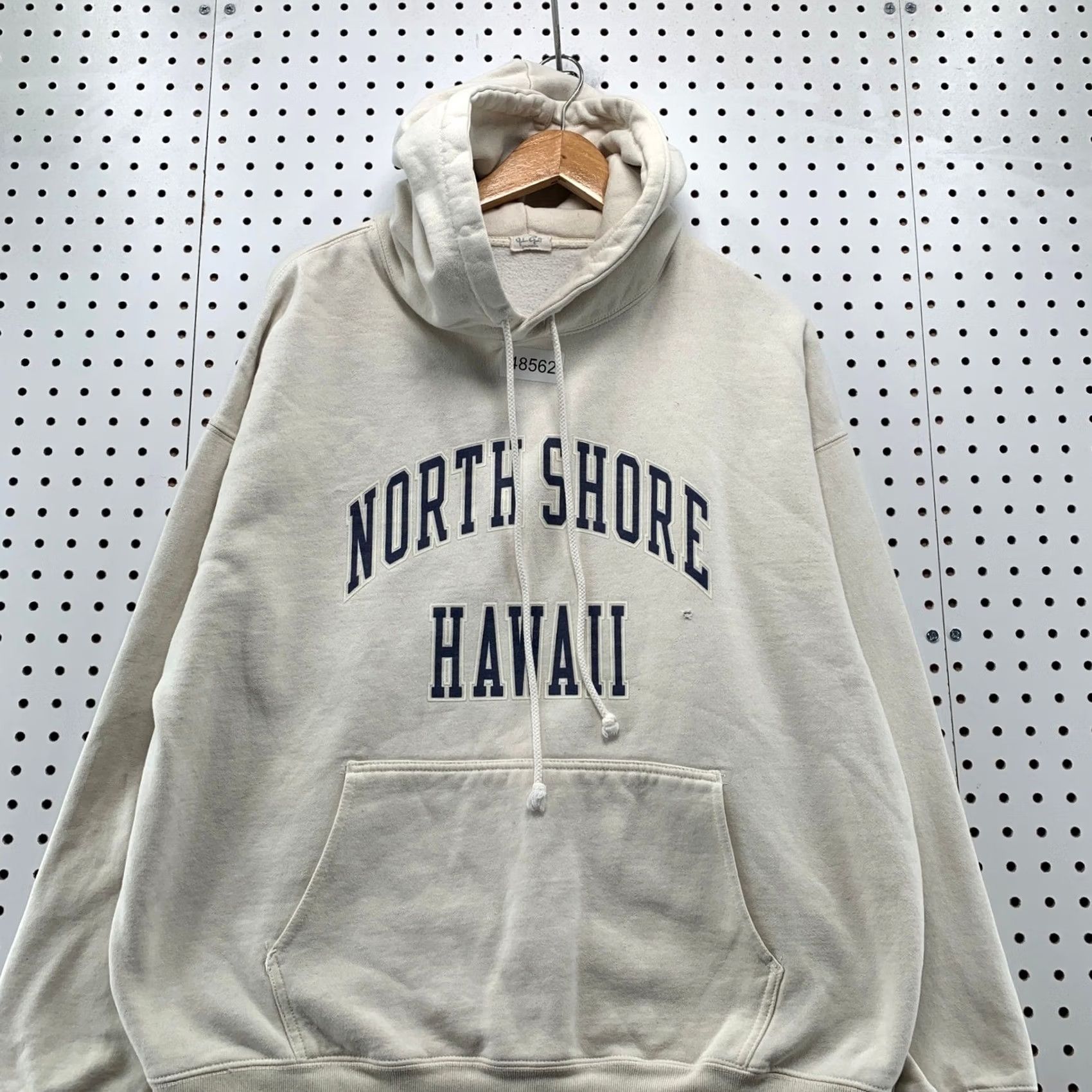 Vintage John Galt Hawaii Hoodie Womens OS Cream North Shore Oversized Sweatshirt Size ONE SIZE - 5 Thumbnail