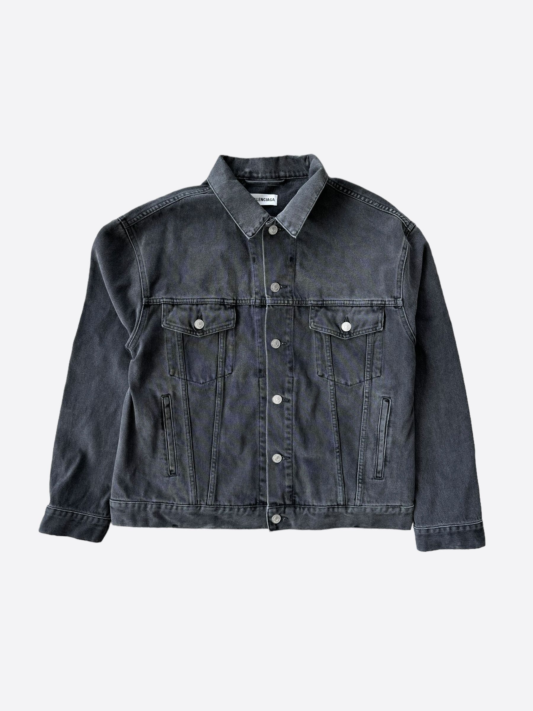 Balenciaga Balenciaga Grey Rhinestone Logo Denim Jacket Size US L / EU 52-54 / 3 - 2 Thumbnail