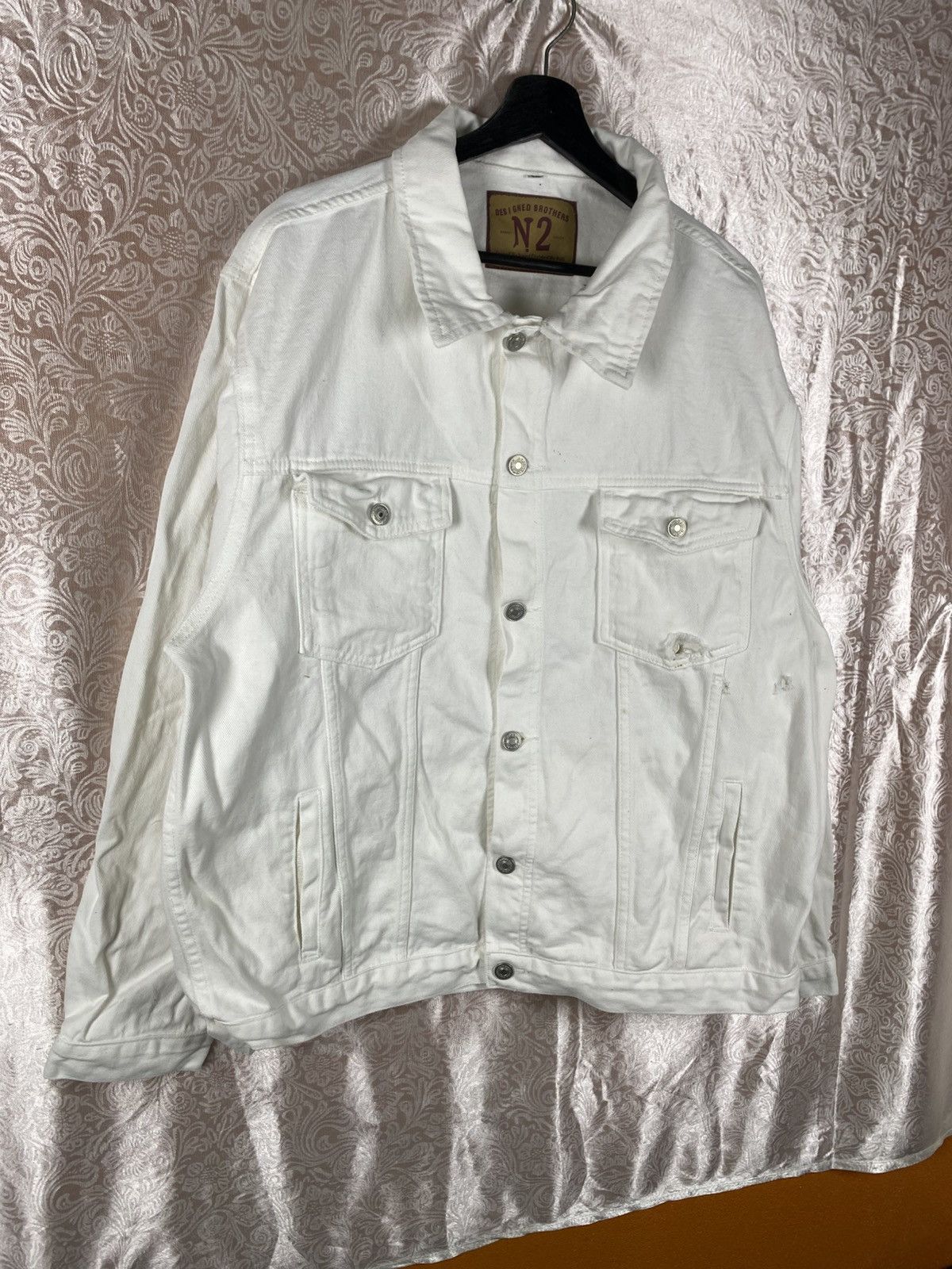 Vintage Designed Brothers N2 White Denim Jacket Vintage Workwear Size US XL / EU 56 / 4 - 5 Thumbnail