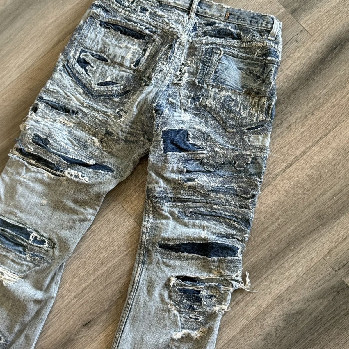 Japanese Brand × Vintage Custom reworked denim patched jeans Size US 30 / EU 46 - 7 Thumbnail