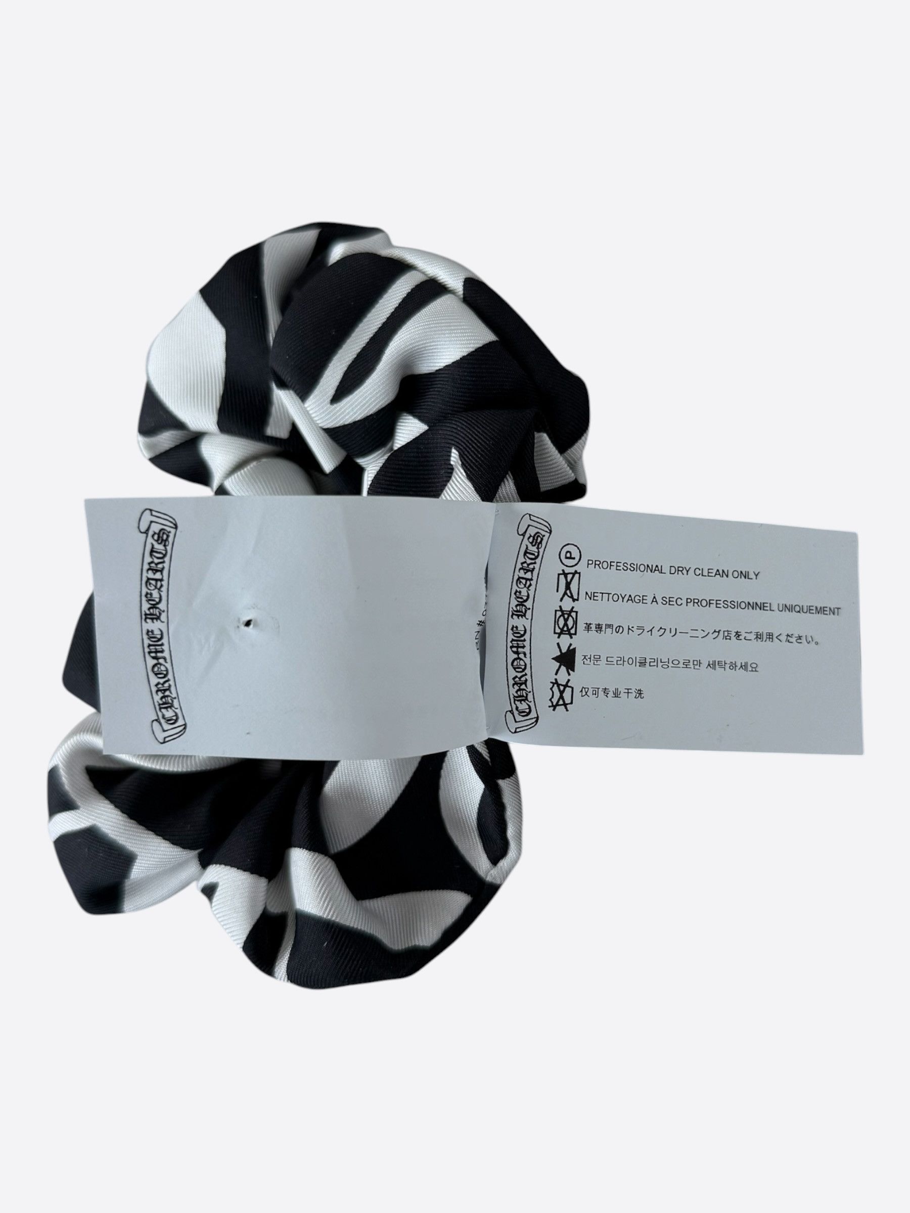 Chrome Hearts Chrome Hearts White & Black Plus Cross Silk Scrunchie Size ONE SIZE - 3 Thumbnail