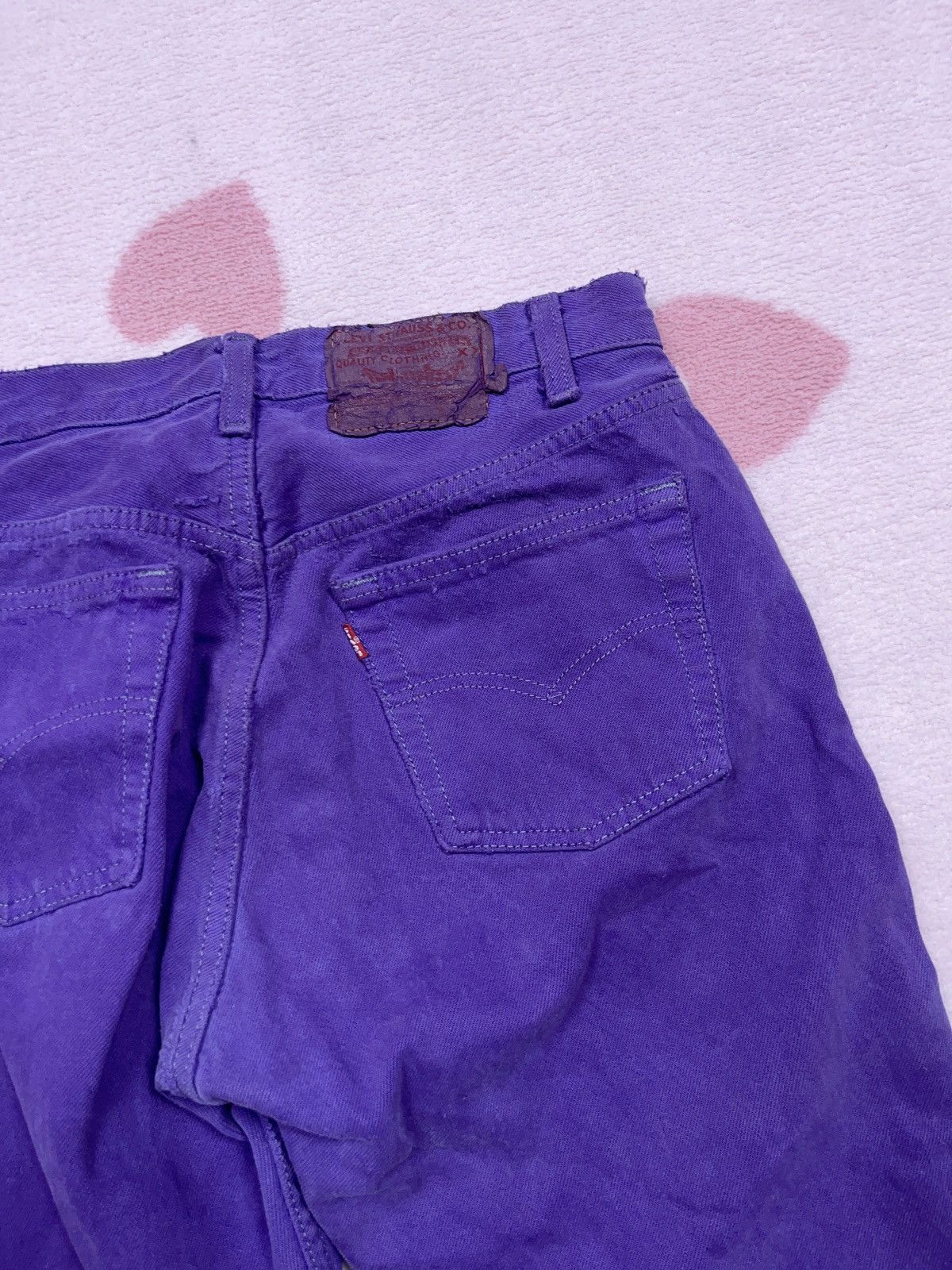 Levi's Vintage Clothing × Vintage ➕ 90s vintage Levi’s sick purple dyed straight jeans Size US 28 / EU 44 - 3 Thumbnail