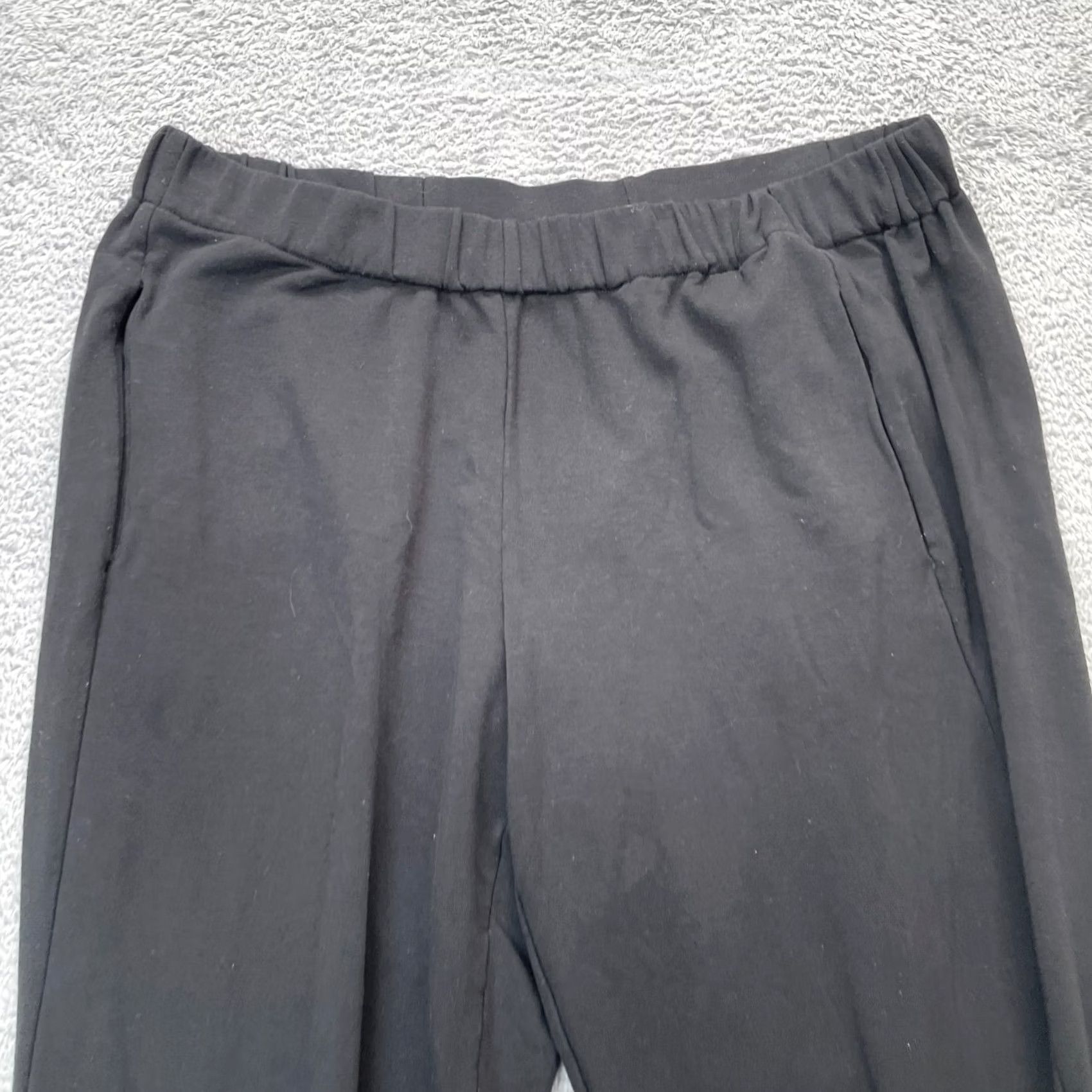 J. Jill J. Jill Sweatpants Womens Large Petite Black Pure Luxe Terry Lined Tapered Leg Pants Winter Spring Summer Fashion City Preppy - Womens Size 36" / US 14 / IT 50 - 5 Thumbnail