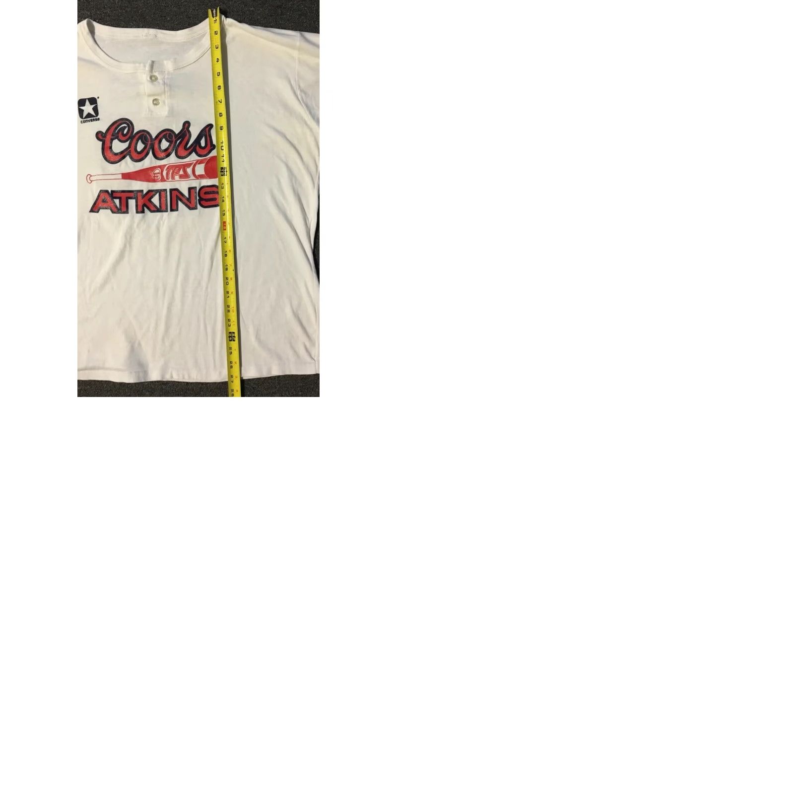 Converse VINTAGE Coors Louisville Slugger Softball Shirt XL White Converse Henley Short Sleeve 90s 80s Grunge Baseball USA Men's Graphic Tee Size US XL / EU 56 / 4 - 9 Thumbnail