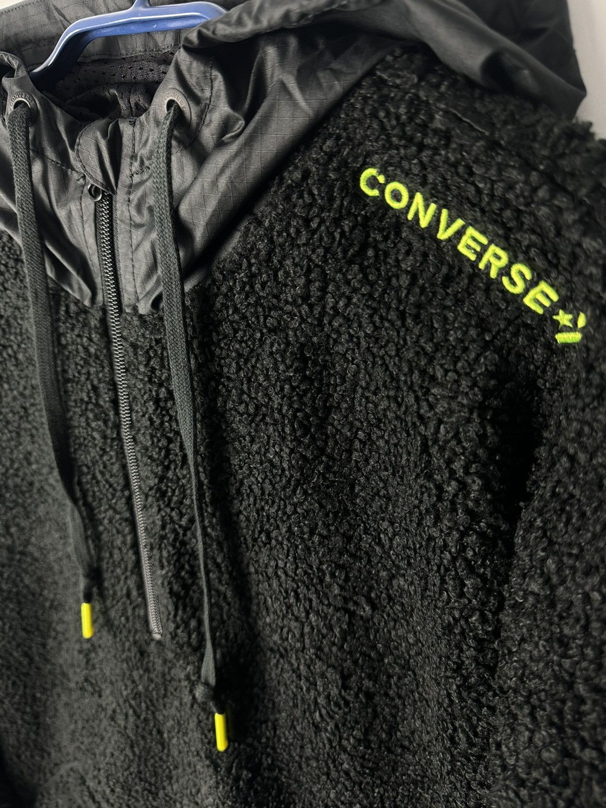 Converse Converse Black Neon Sherpa Hoodie Sweatshirt Size US L / EU 52-54 / 3 - 4 Thumbnail