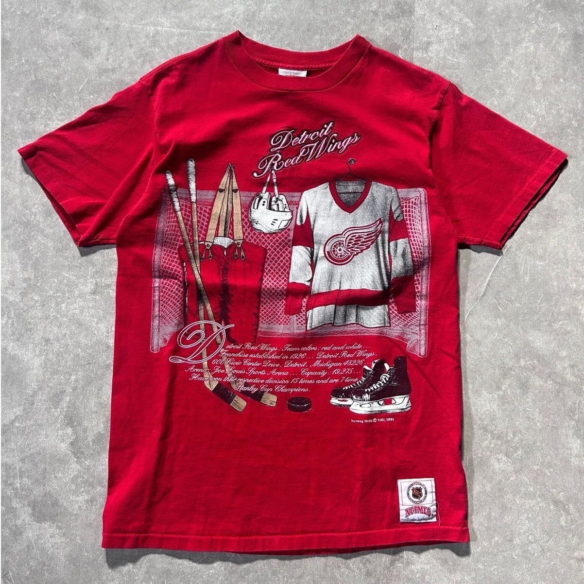 Nutmeg 90s Vintage Detroit Red Wings Locker Room Red T Shirt Size L Size US L / EU 52-54 / 3 - 1 Thumbnail