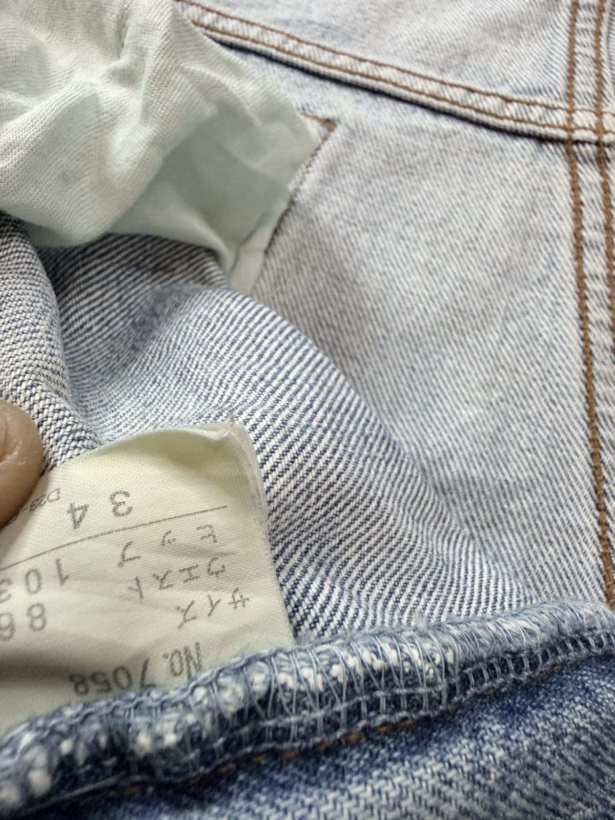 Fashion Victim Vintage Light Washed Natural Aging Faded Japanese Denim Size US 34 / EU 50 - 16 Thumbnail