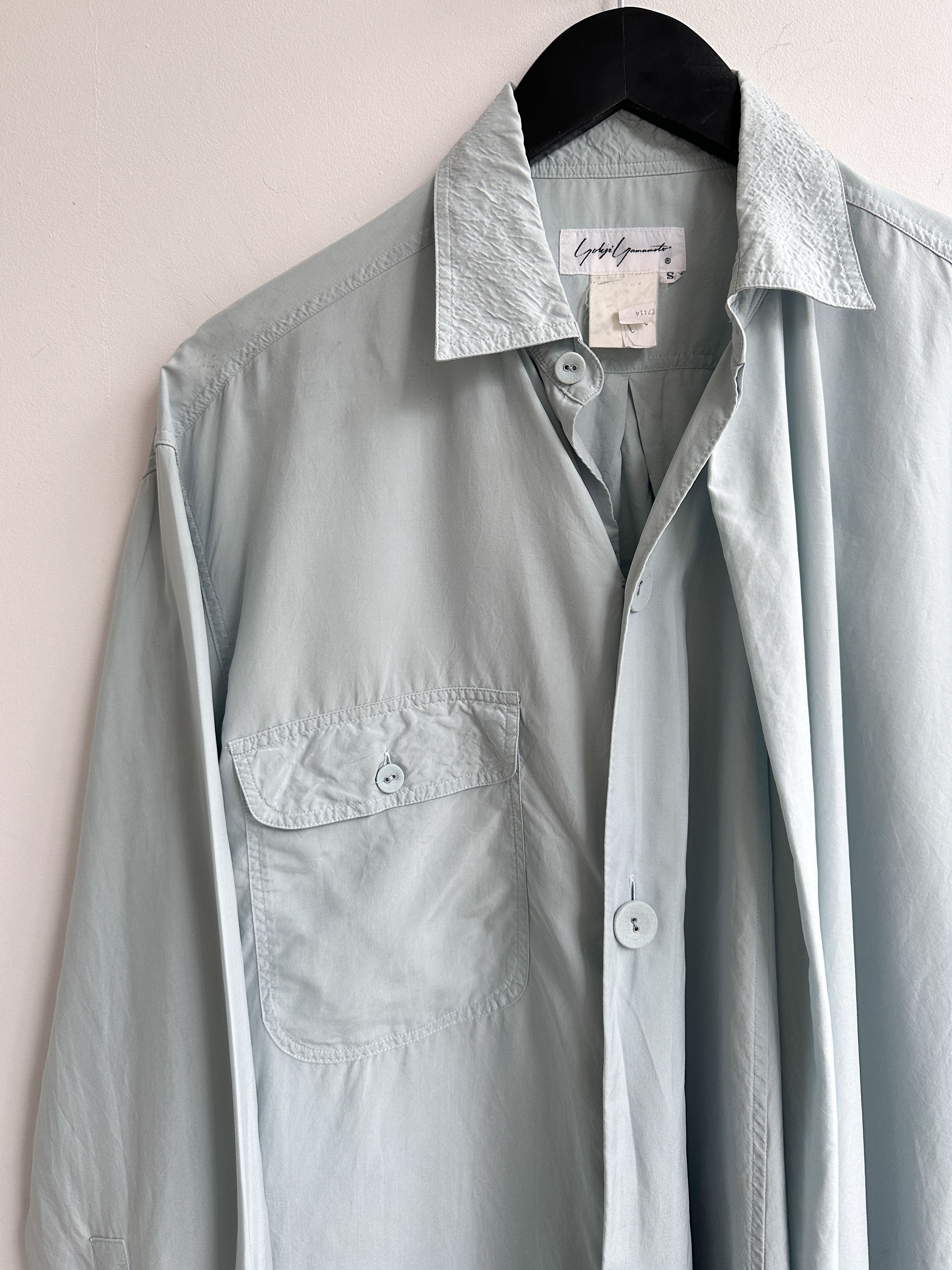 Yohji Yamamoto Vintage Yohji Yamamoto Blue Shirt Size S / US 4 / IT 40 - 6 Thumbnail