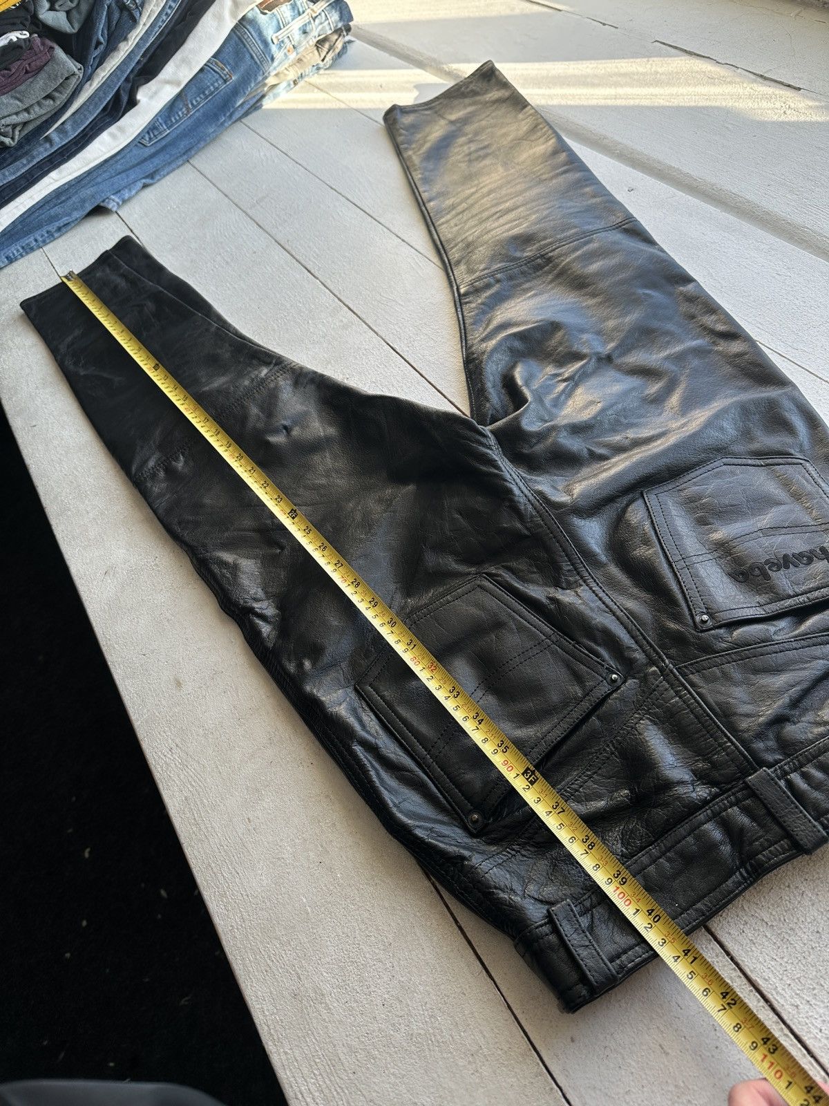 Leather HAVEBA 🚨VNTG leather pants motorcycles Black LUXURY Y2K Size 25" / US 0 / IT 36 - 15 Thumbnail