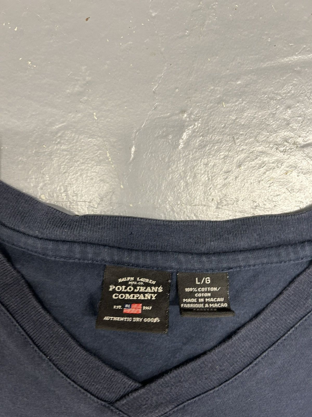 Polo Ralph Lauren × Vintage Crazy Vintage Y2K Essential Polo Jeans Navy Tee Shirt Travis Size US L / EU 52-54 / 3 - 3 Thumbnail