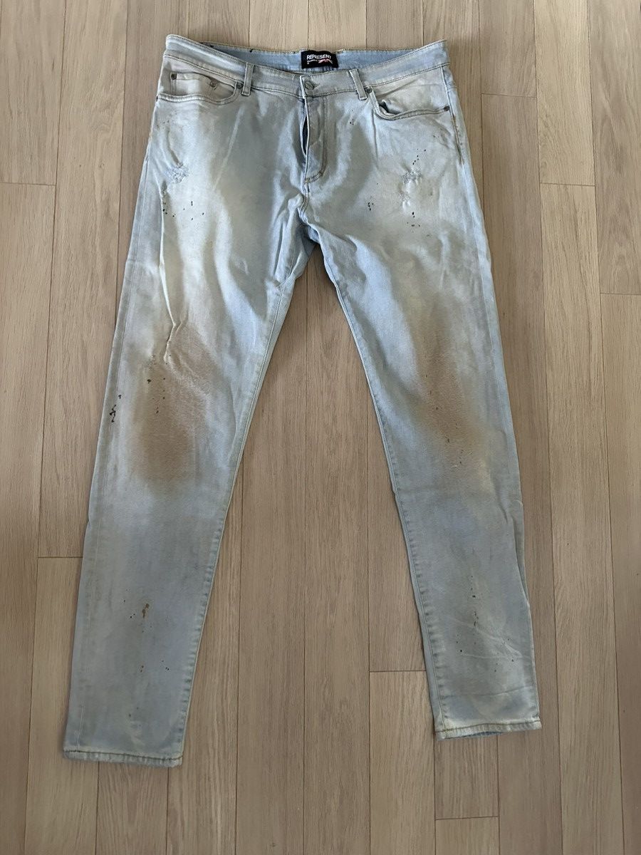 image of Represent Clo x Vintage Represent Distressed Denim - Dirt in Blue, Men's (Size 38)