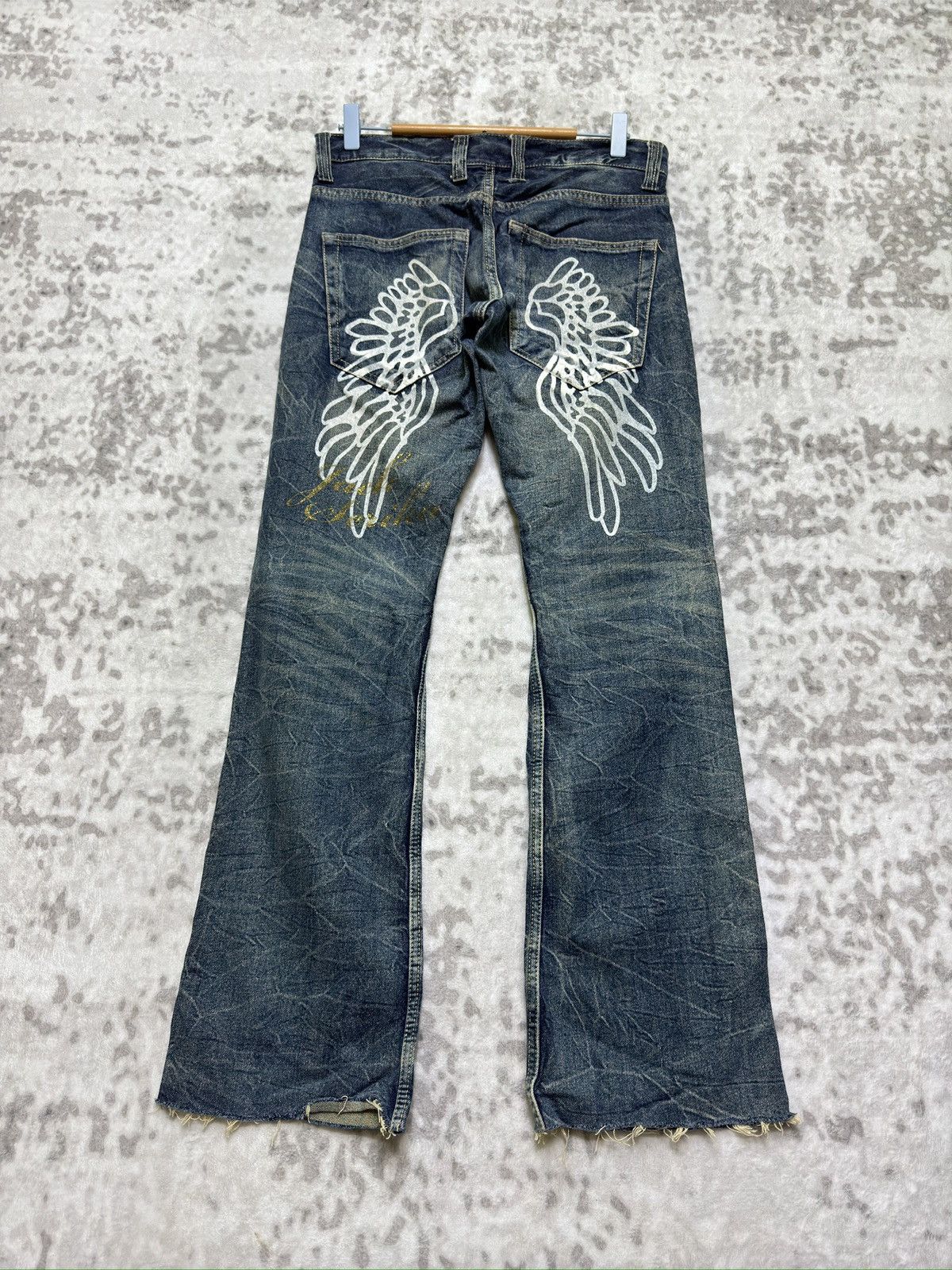 Hysteric Glamour Rare Flare Jack Serika Low Rise Denim Angel Wing Back Print Size US 30 / EU 46 - 1 Thumbnail