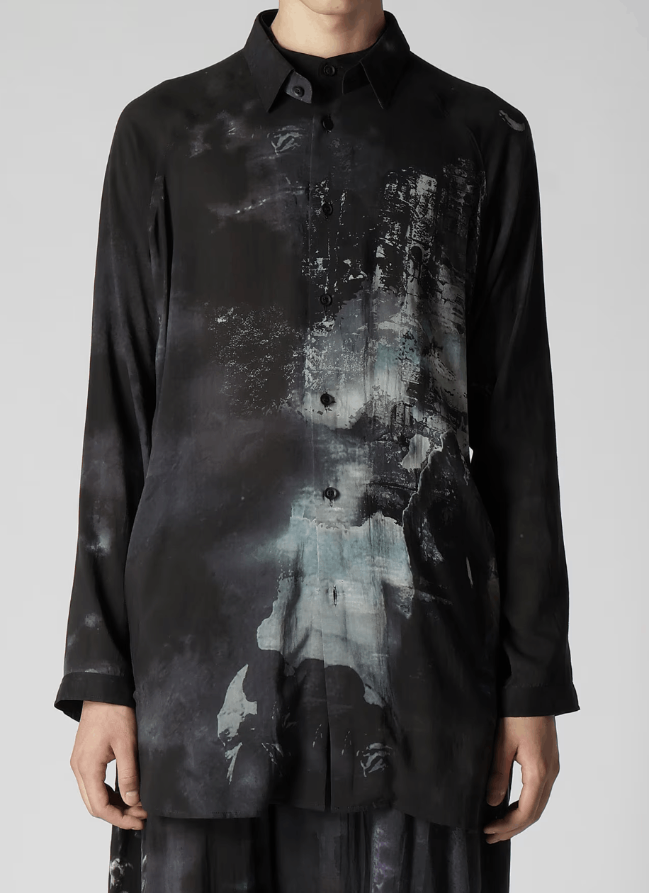 Yohji Yamamoto Yohji Yamamoto Pour Homme - Printed side gusset Blouse Size US M / EU 48-50 / 2 - 5 Thumbnail