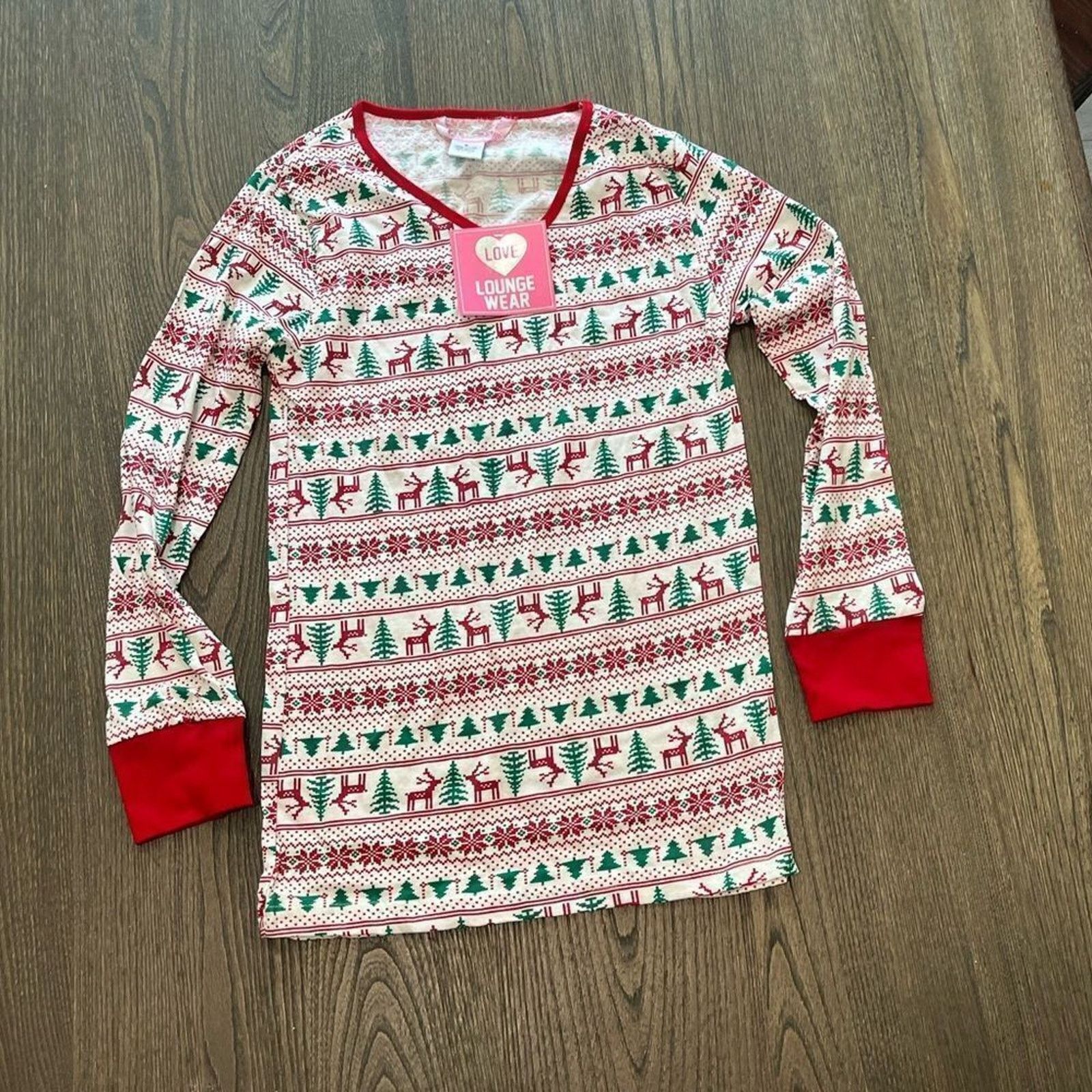 Vintage NWT Love Loungewear Sutton Christmas Long Sleeve PJ Top S Size 27" / US 4 / IT 40 - 1 Thumbnail