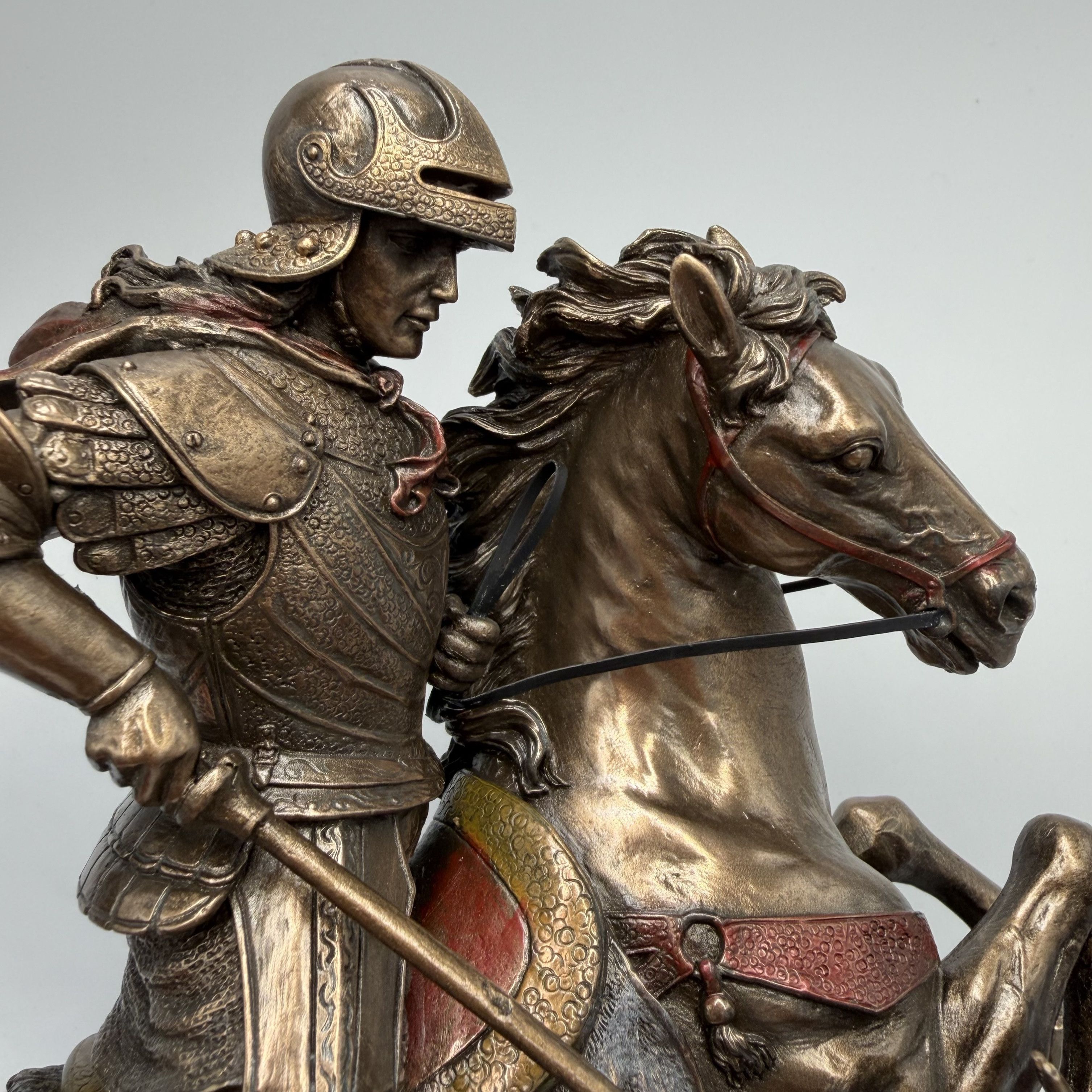 Other Saint George and Dragon Statue Bronze Finish Figurine 25cm Size ONE SIZE - 6 Thumbnail