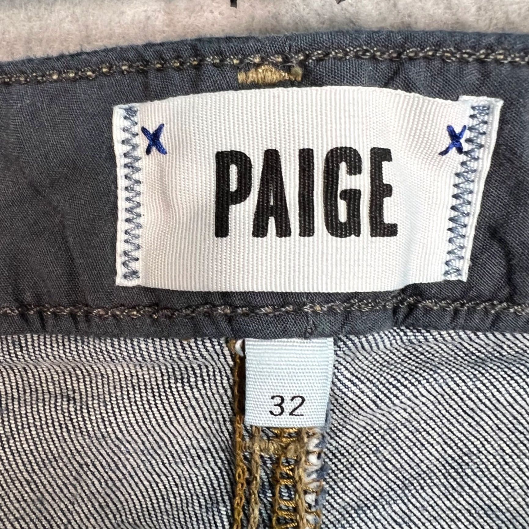 Paige Paige Womens Jeans 32 Anabelle Slim Distressed Blue Denim Straight 5-Pocket USA Made Slim Fit Regular Womens Mens? Size 24" / US 00 / IT 34 - 3 Thumbnail
