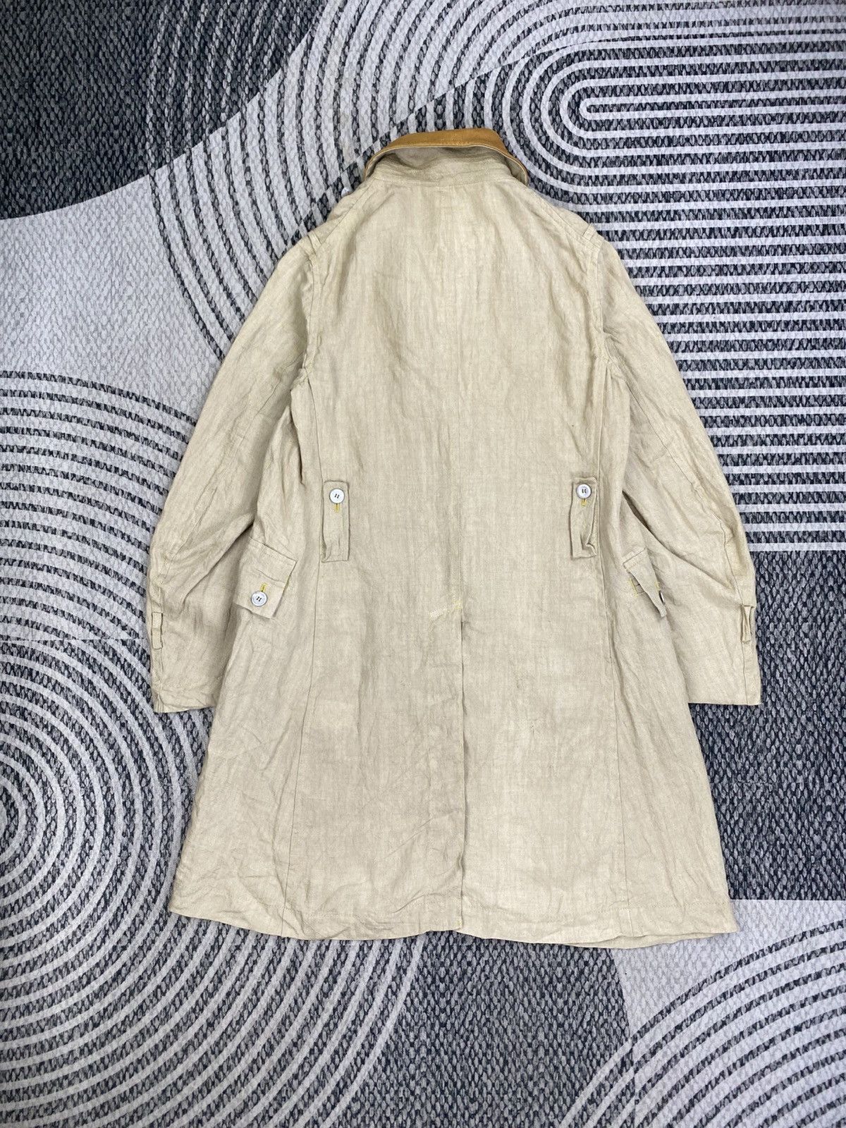 Japanese Brand Vintage Robes & Confections Leather Collar Long Jacket Size US M / EU 48-50 / 2 - 2 Thumbnail