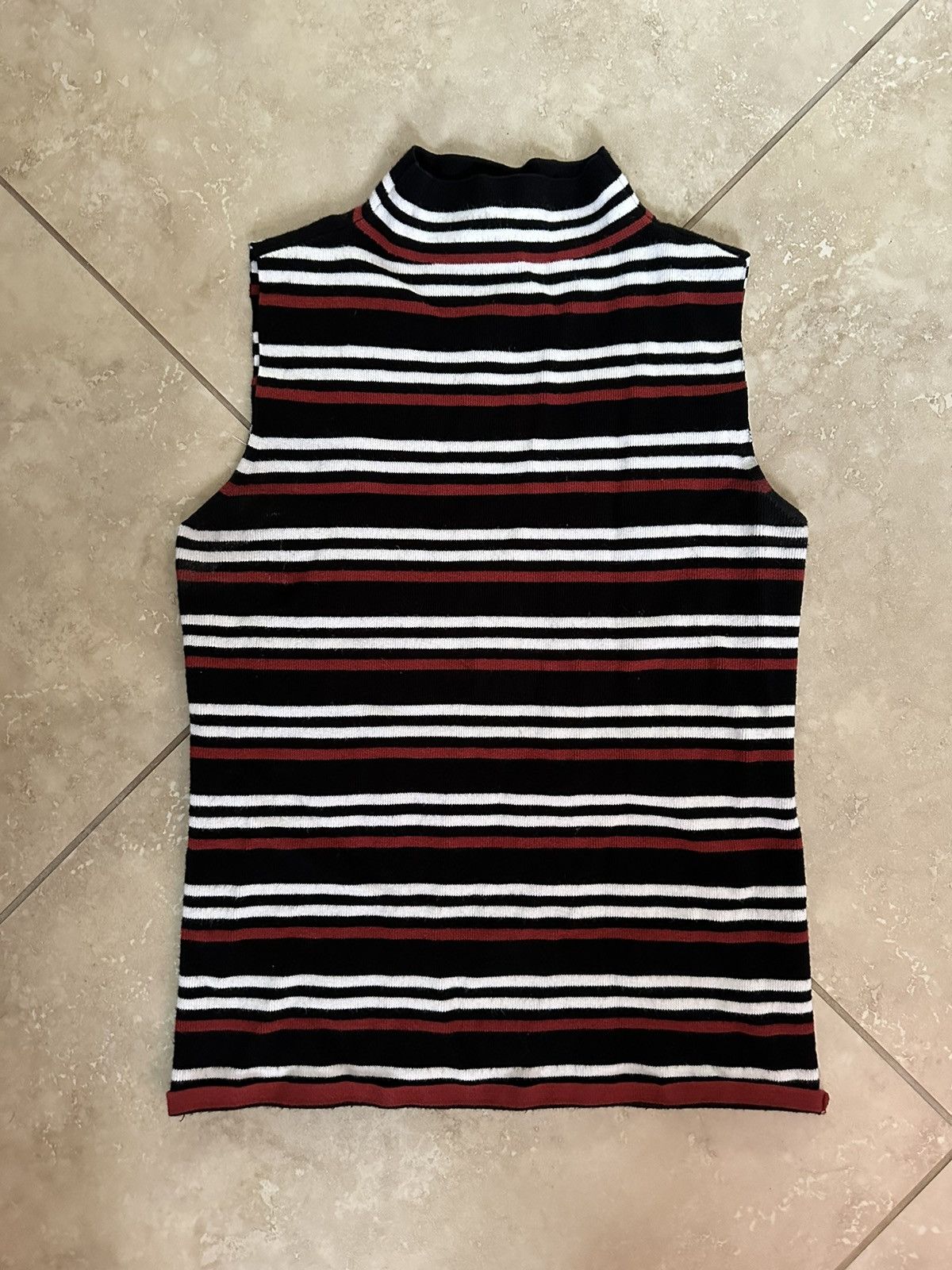 Nine West Nine West Y2K Sleeveless Stretchy Striped Top Size XS Size XS / US 0-2 / IT 36-38 - 1 Thumbnail