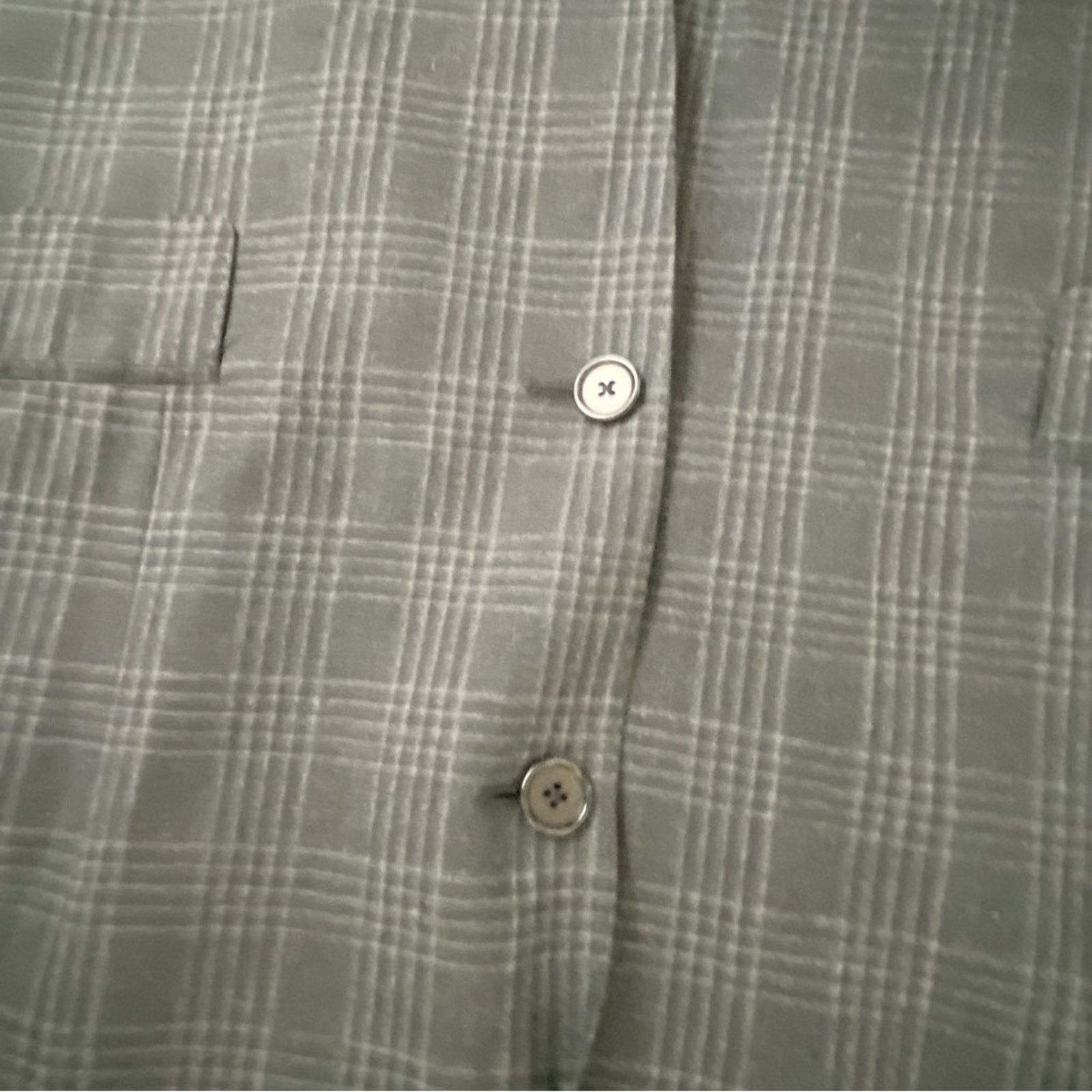 John Varvatos John Varvatos gray black plaid wool 2 piece suit 52R Size 52R - 8 Thumbnail