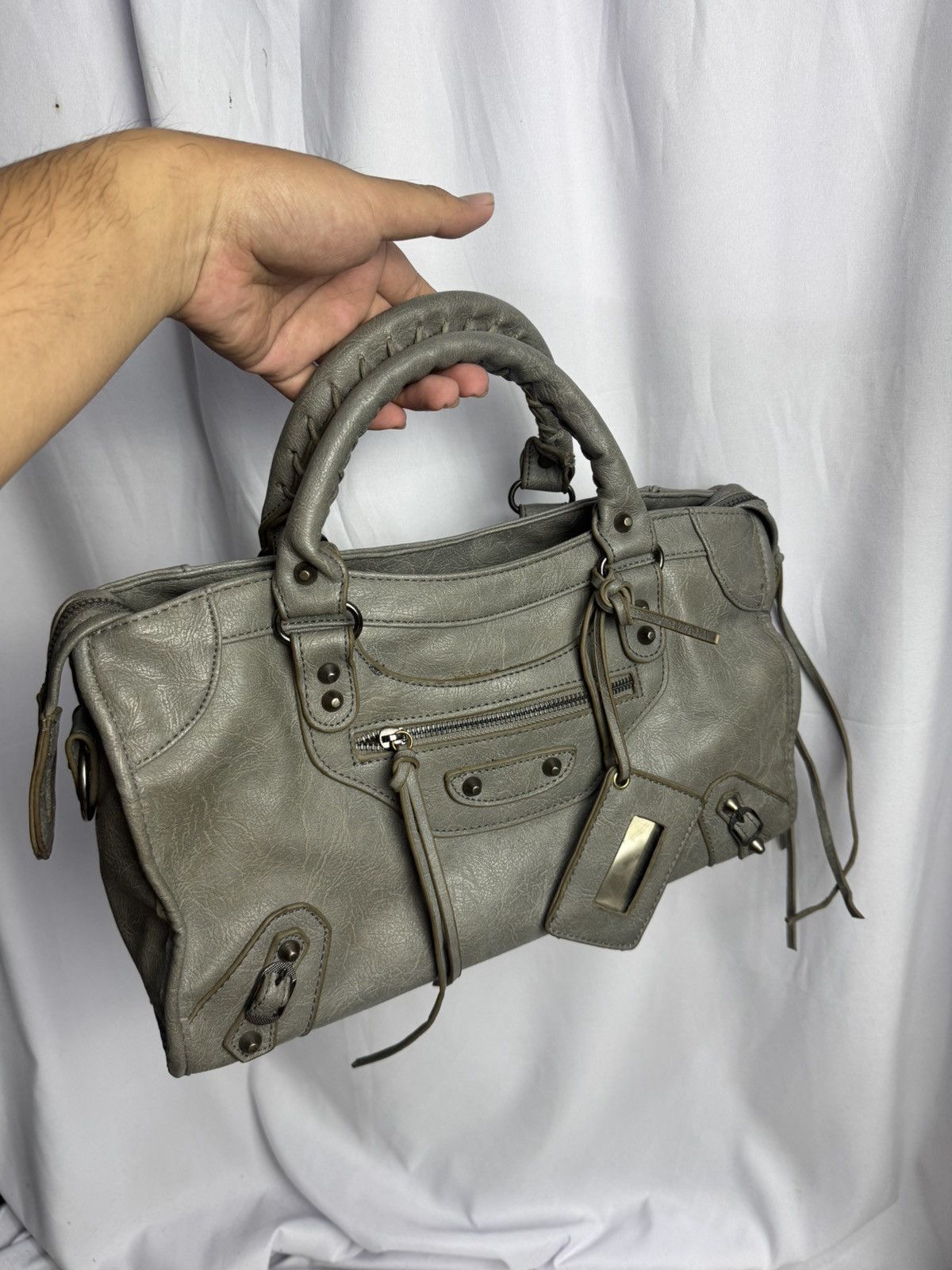 Vintage Leather Bags City Grey Size ONE SIZE - 1 Thumbnail