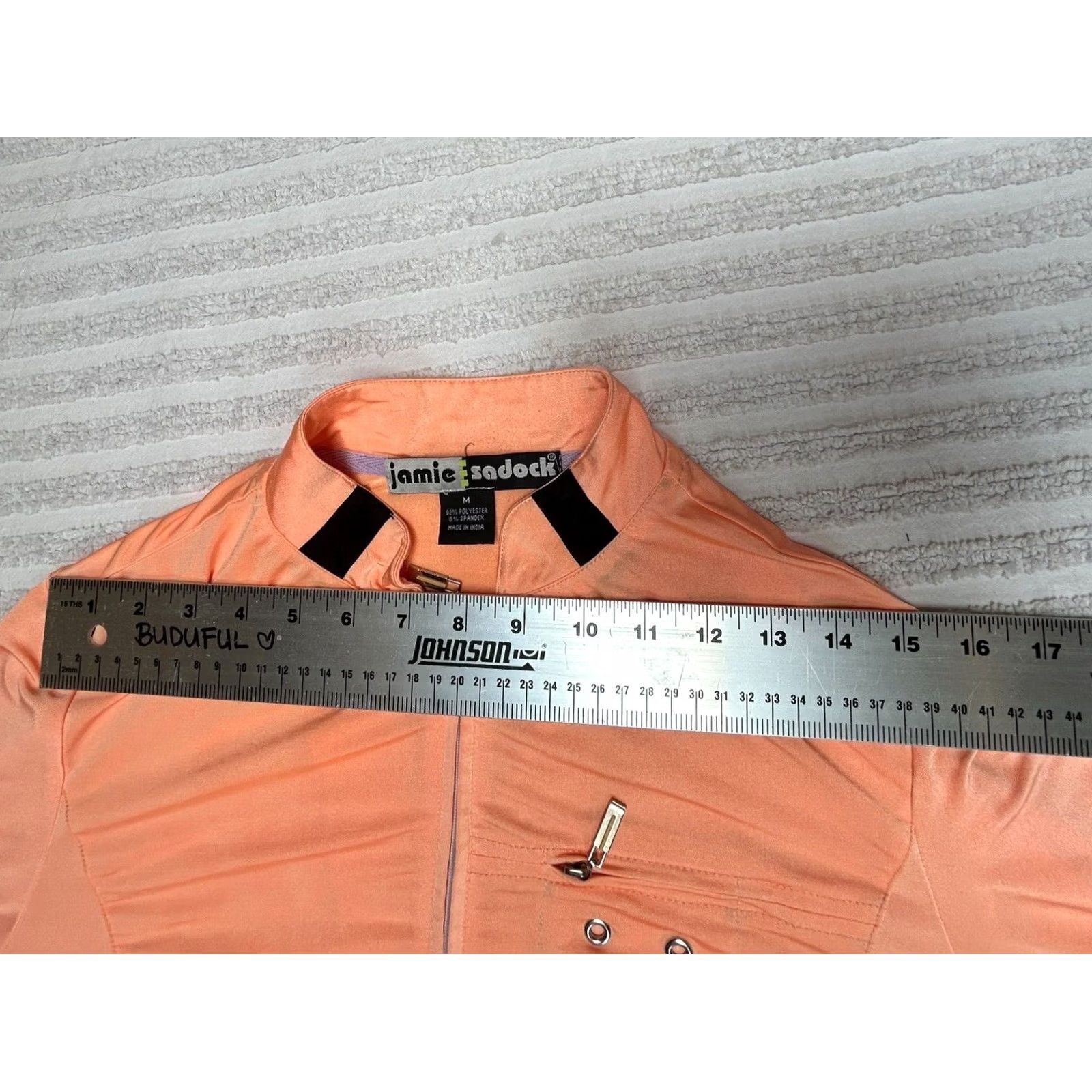 Vintage Jamie Sadock Women's 1/4 Zip Golf Shirt Pullover Long Sleeve Peach Size Medium Size M / US 6-8 / IT 42-44 - 6 Thumbnail