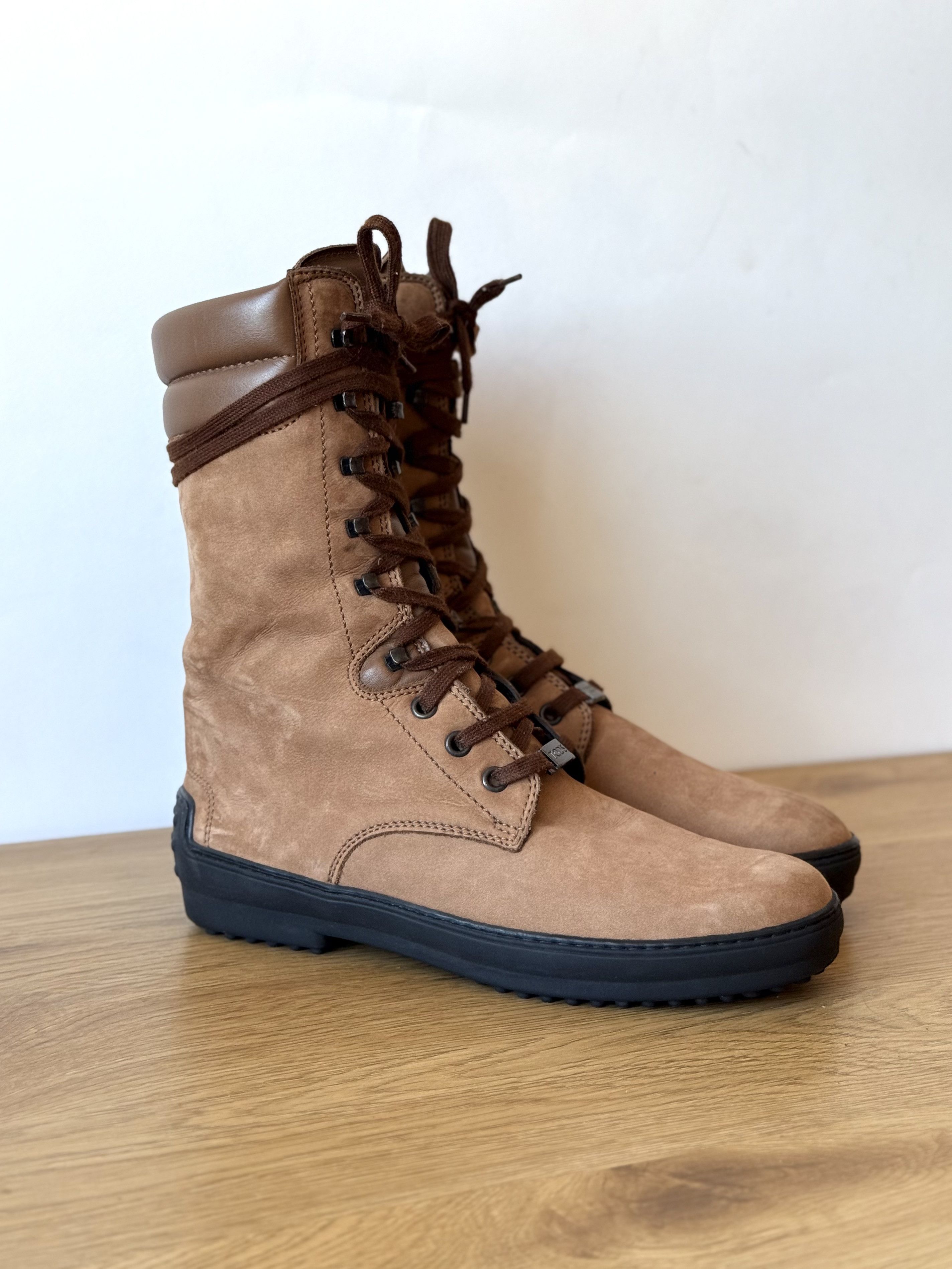 Tod's Tod's Mid Calf Brown Leather Lace Up Boots EU37 Size US 7 / IT 37 - 3 Thumbnail