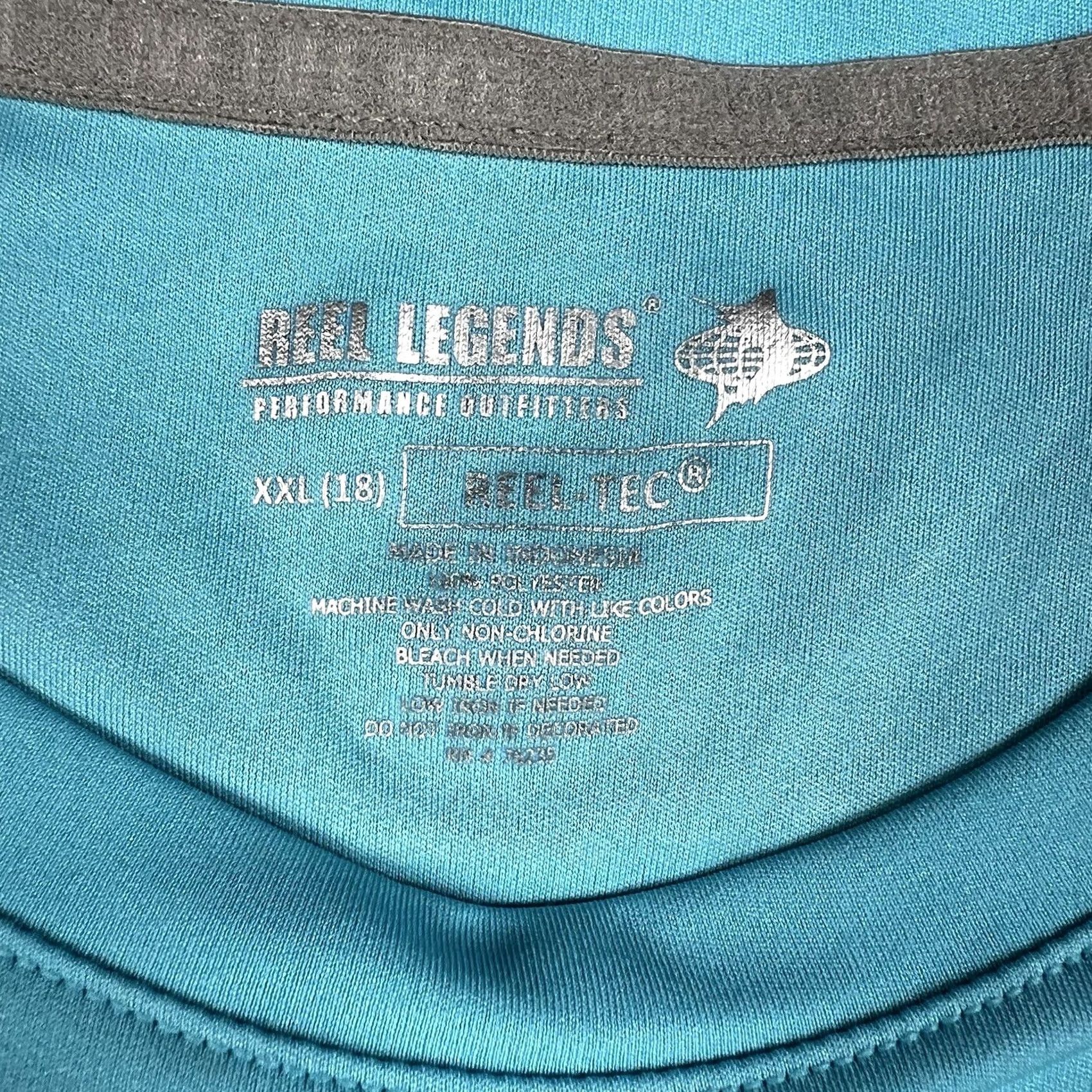 Vintage Reel Legends UV Protectant Performance Fishing Reel-Tec Mens Shirt 2XL Blue Size US XXL / EU 58 / 5 - 2 Thumbnail