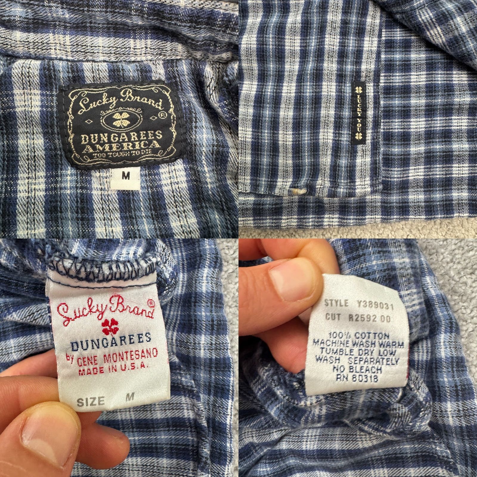 Lucky Brand VINTAGE Lucky Brand Plaid Flannel Shirt Mens Medium Blue Casual Western 90s Americana Size US M / EU 48-50 / 2 - 8 Thumbnail