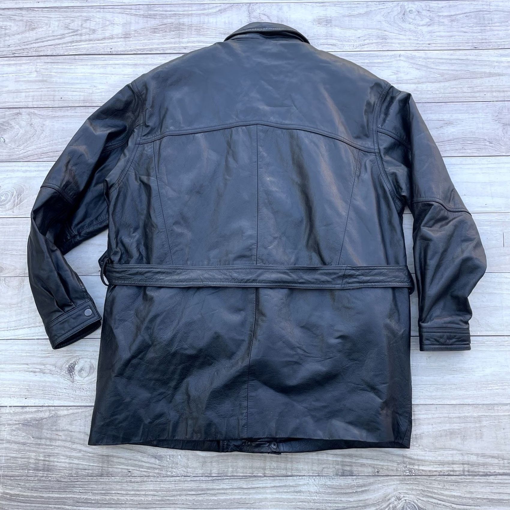 Vintage Wilsons Leather Jacket Bomber Jacket Pockets Fur Lined Black XL Mens coat Stand-Up Collar 90s Classic Outdoor Leather Zip Size US XL / EU 56 / 4 - 6 Thumbnail