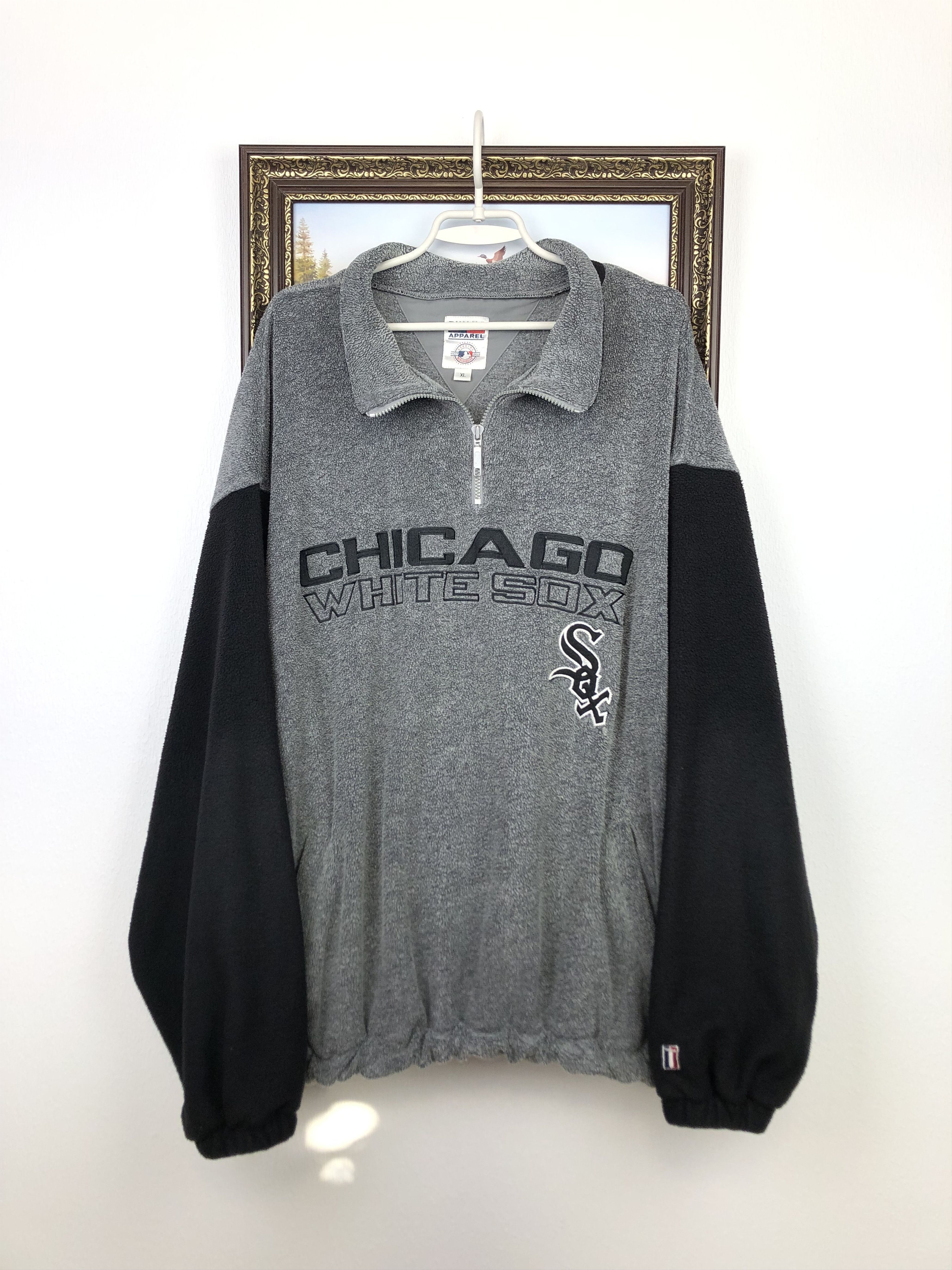 MLB VIntage Chicago White Sox Fleece Jacket Gray MLB Sweatshirt Size US XL / EU 56 / 4 - 1 Thumbnail