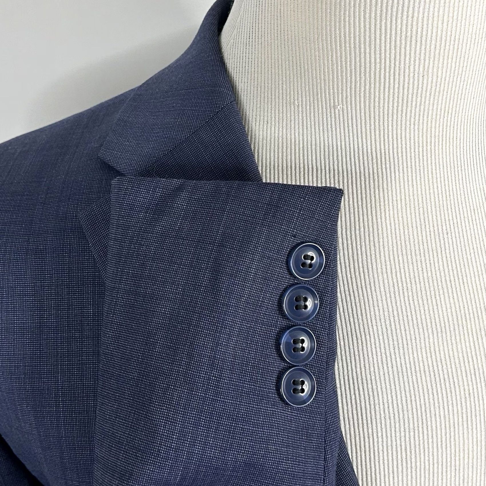 Vintage Linea Uomo 44S Performance Sport Coat Stretch Wool Blend Blue Two Button Vented Jacket Size US XS / EU 42 / 0 - 5 Thumbnail