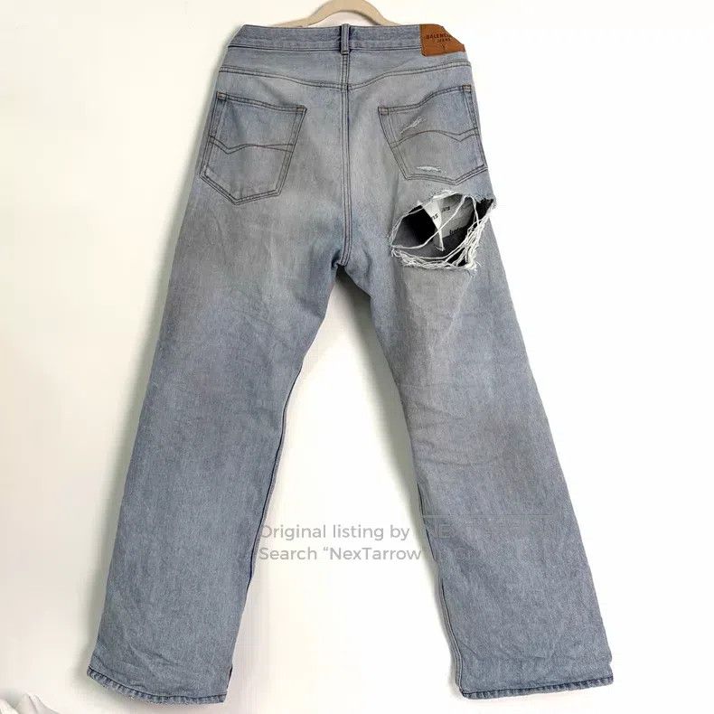 Balenciaga Balenciaga Distressed Ripped Denim Pants Size US 30 / EU 46 - 2 Thumbnail