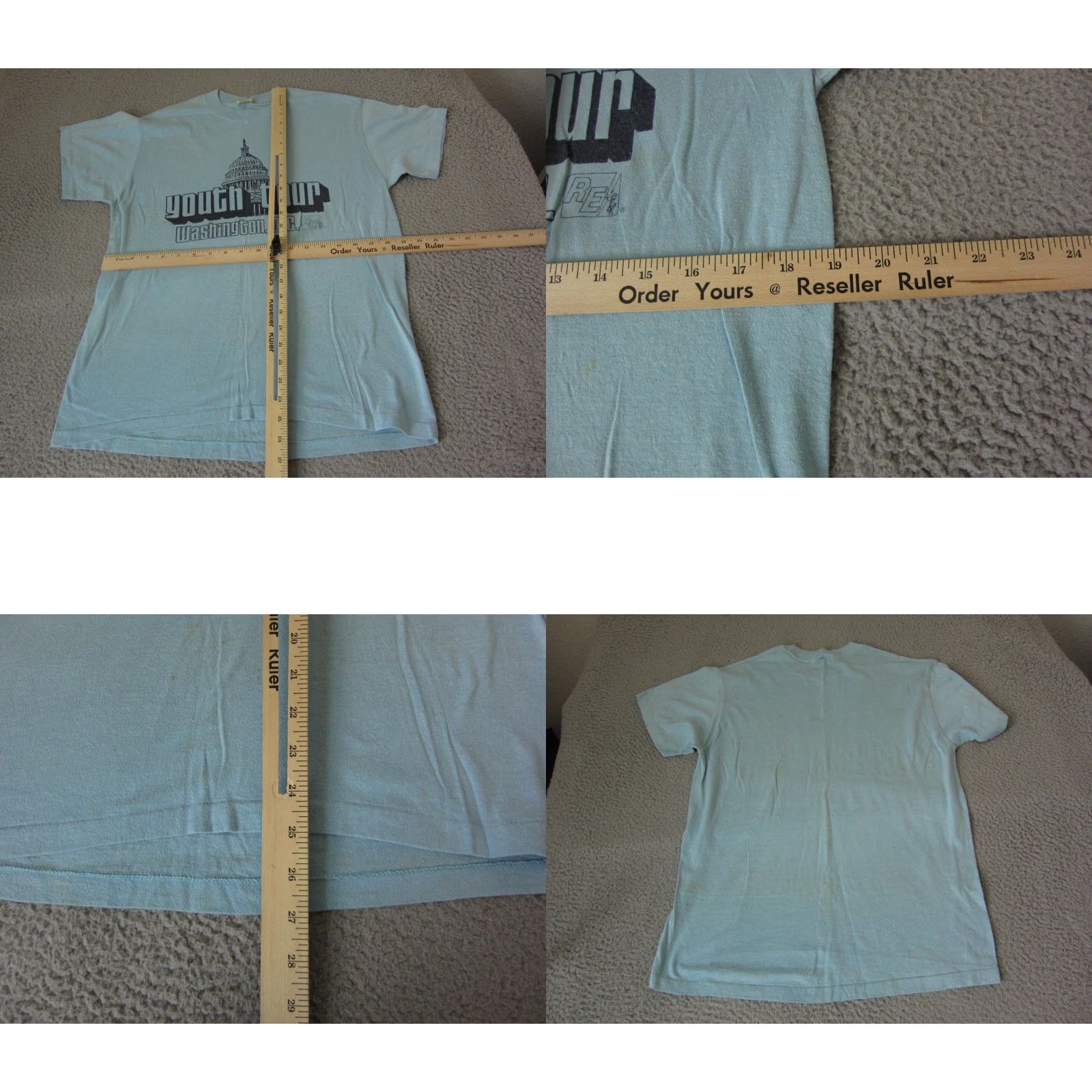 Velva Sheen VINTAGE Washington DC Shirt Mens L Blue 70s Velva Sheen T-Shirt Short Sleeve Crew Neck Cotton Jersey Made in USA Single Stitch 1A Size US L / EU 52-54 / 3 - 8 Thumbnail