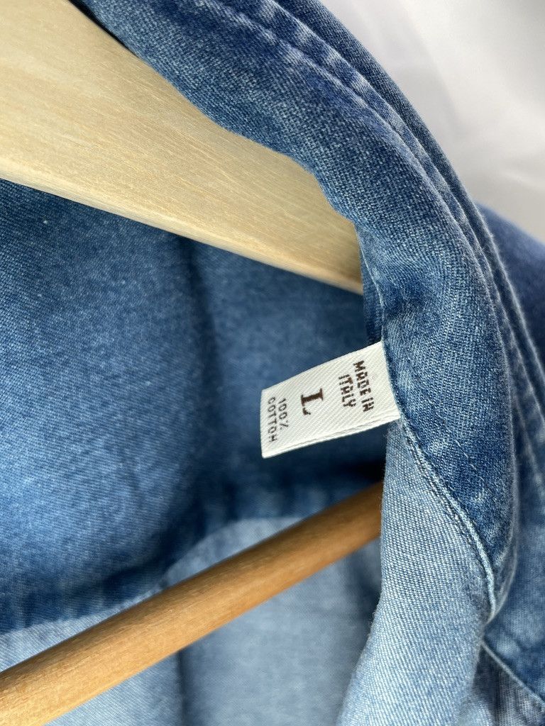 Brunello Cucinelli BRUNELLO CUCINELLI Basic Fit Distressed Denim Cotton Shirt Size US L / EU 52-54 / 3 - 13 Thumbnail