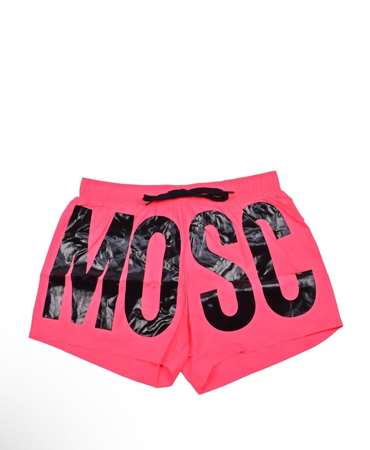 Moschino MOSCHINO MEN'S BLACK ON FUSCIA LOGO SWIM TRUNKS Size US 38 / EU 54 - 1 Thumbnail