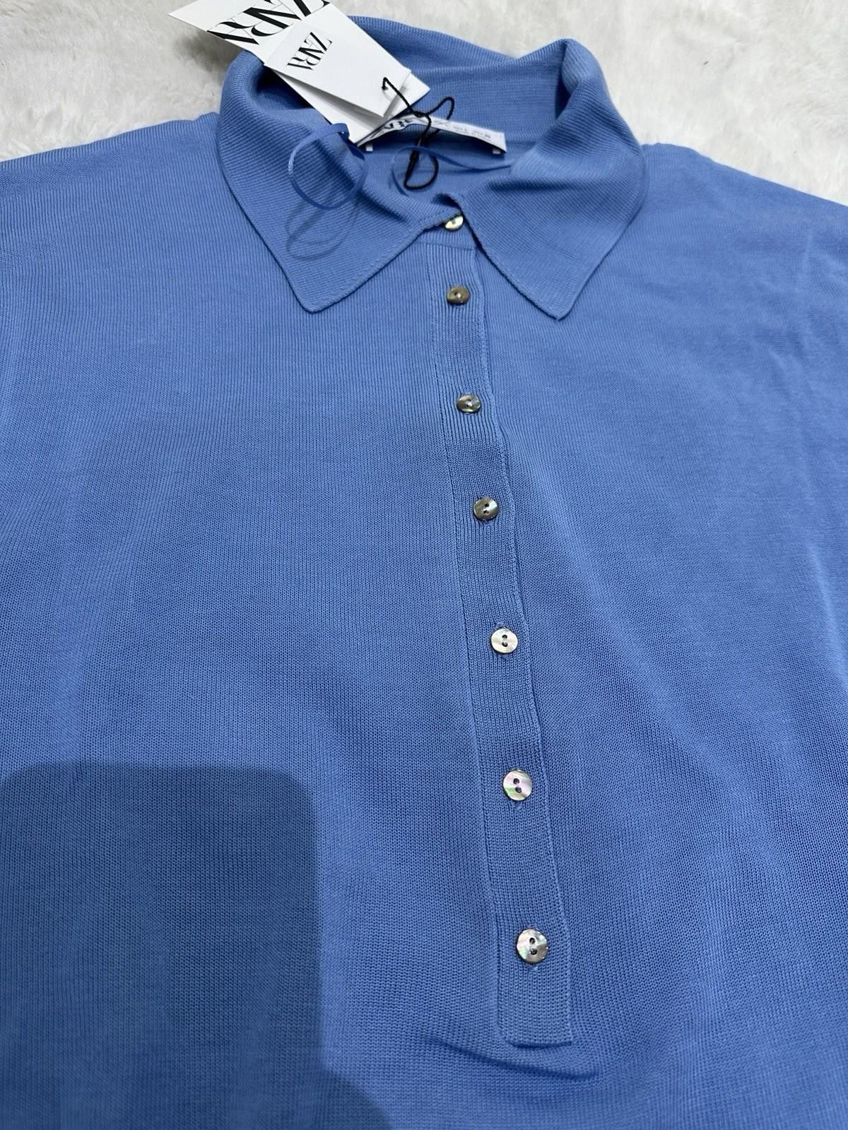 Zara ZARA blue lightweight jumper Size L / US 10 / IT 46 - 2 Thumbnail