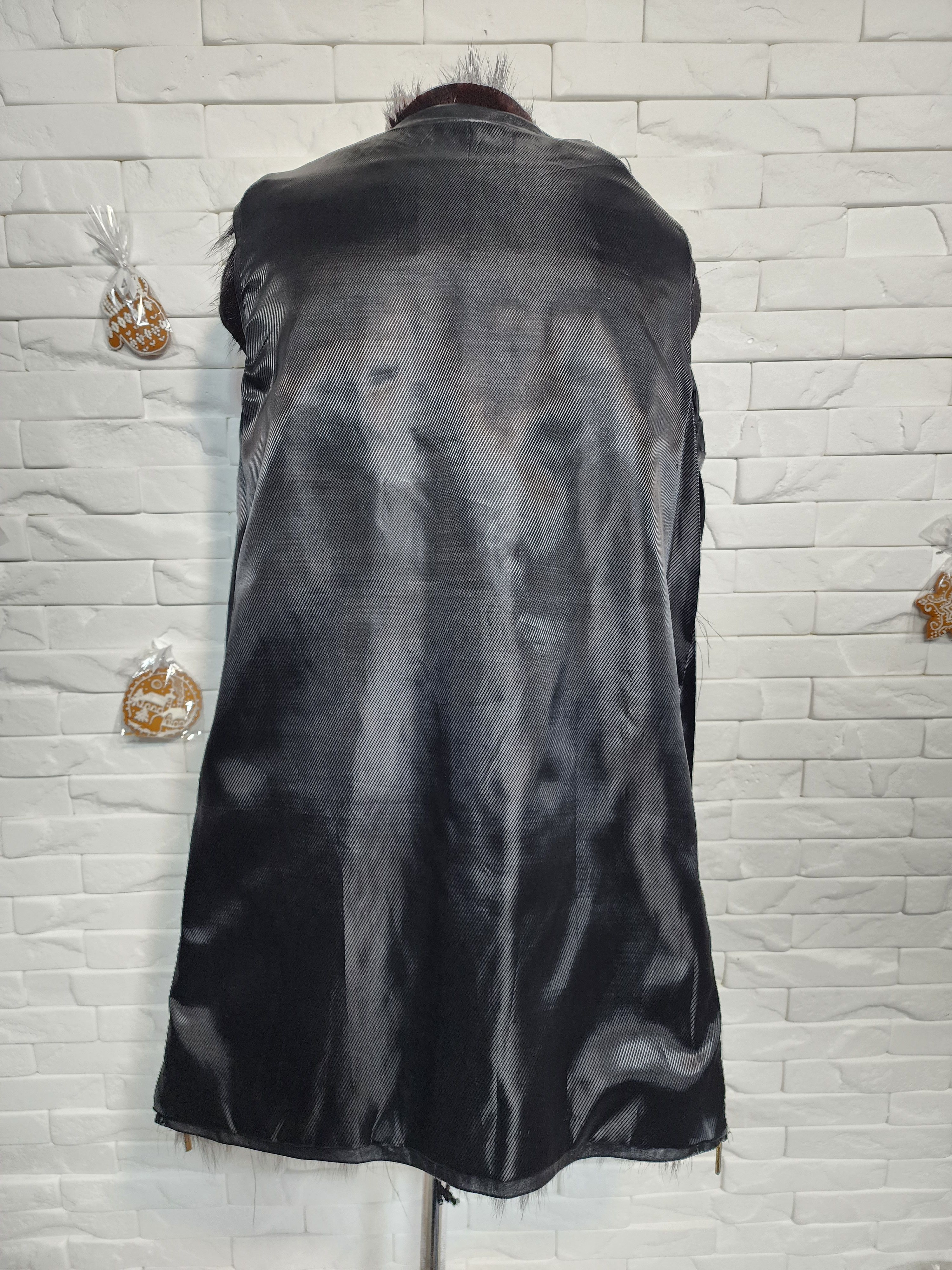 Furla Fur Vest: Brown Leather Trim, Metal Zipper Size XL / US 12-14 / IT 48-50 - 7 Thumbnail