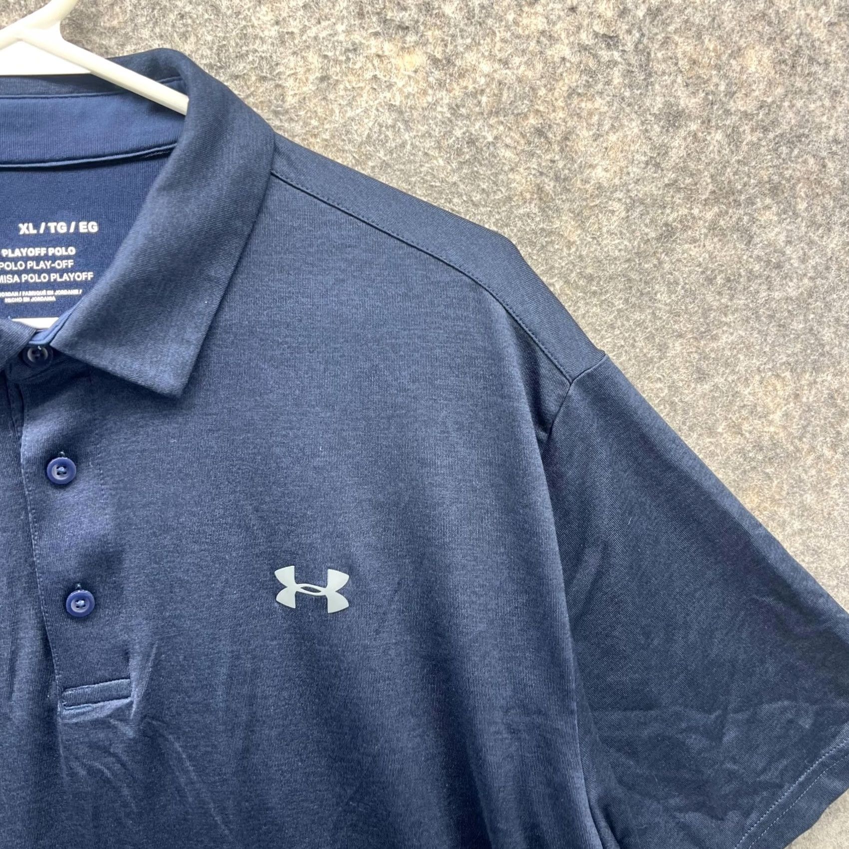 Under Armour Under Armour Polo Shirt Men XL Blue Navy Polyester UA Golf Short Sleeve Collared Button 3-Button Logo Casual/Activewear Modern Fit Size US XL / EU 56 / 4 - 4 Thumbnail