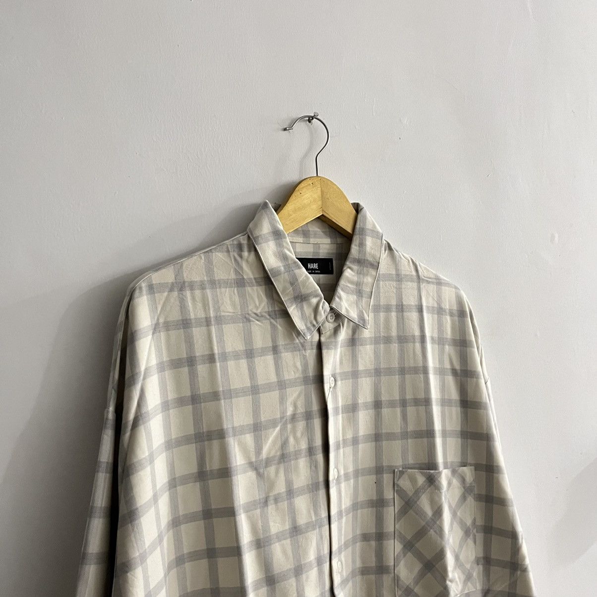 Japanese Brand Hare - Plaid Oversized Longsleeve Shirt Size US M / EU 48-50 / 2 - 3 Thumbnail