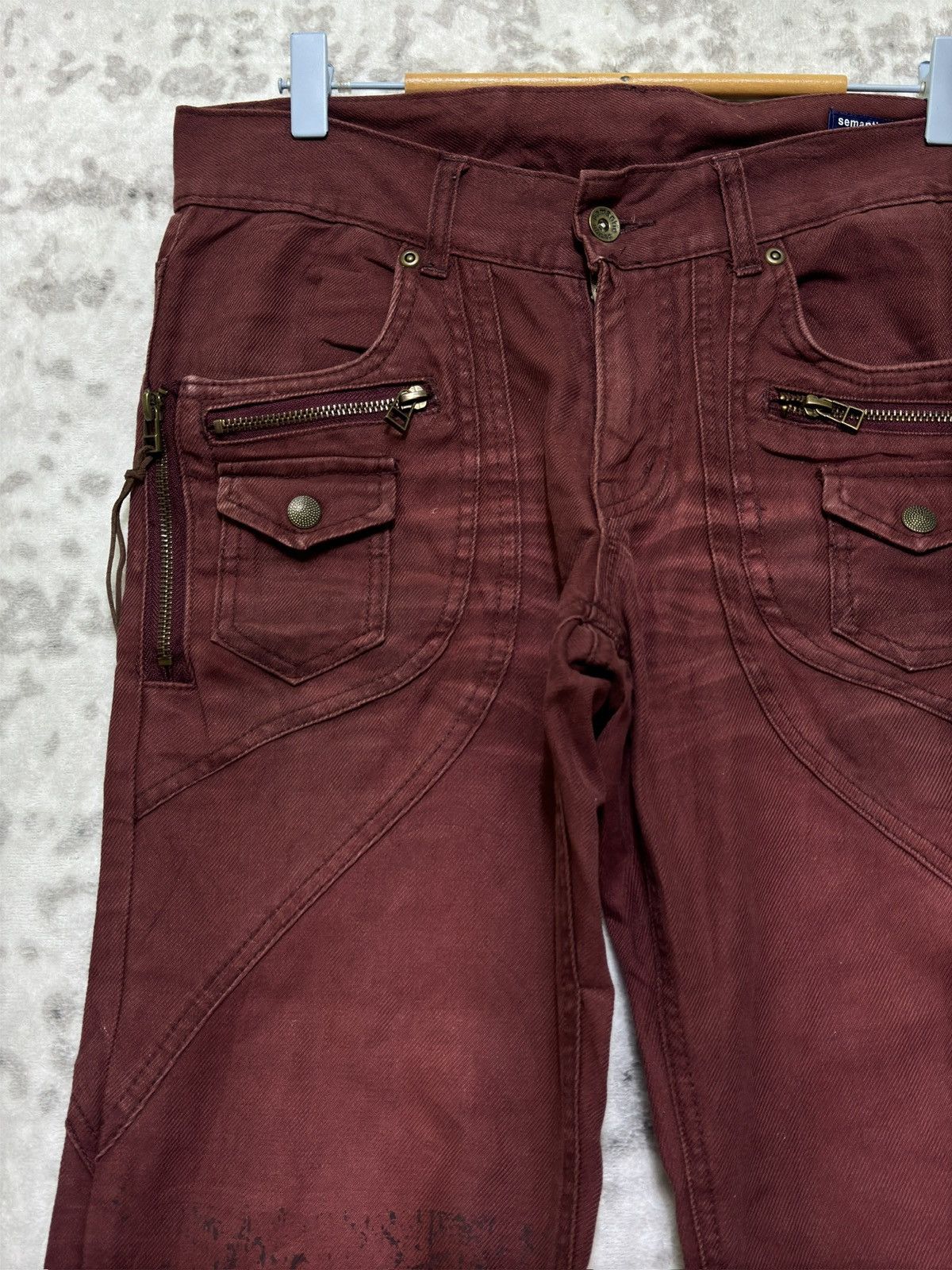 If Six Was Nine Y2K Semantic Design Japanese Punk Flare Jeans Gimmick Denim Size US 30 / EU 46 - 4 Thumbnail