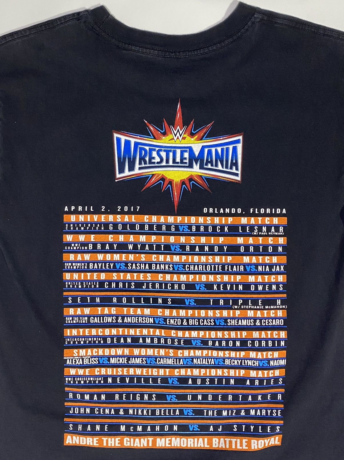 Vintage × WWE Wrestlemania 2017 (Orlando, FL) t shirt (sz Boys L) Size US S / EU 44-46 / 1 - 11 Thumbnail