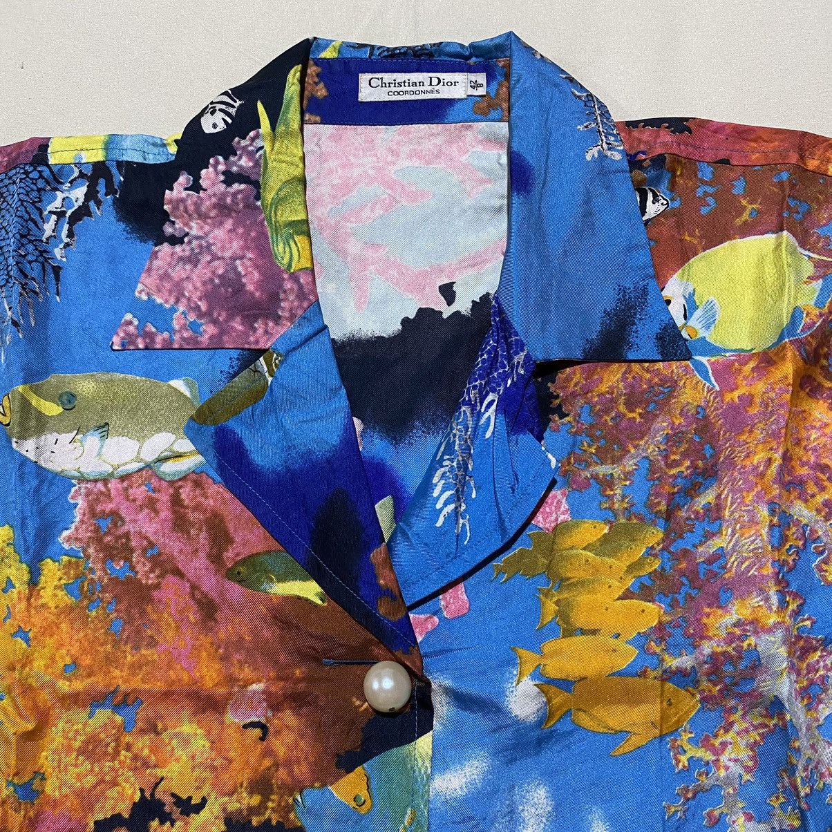 Christian Dior Monsieur Vintage Christian Dior Multicolour Silk Blouse Size L / US 10 / IT 46 - 3 Thumbnail