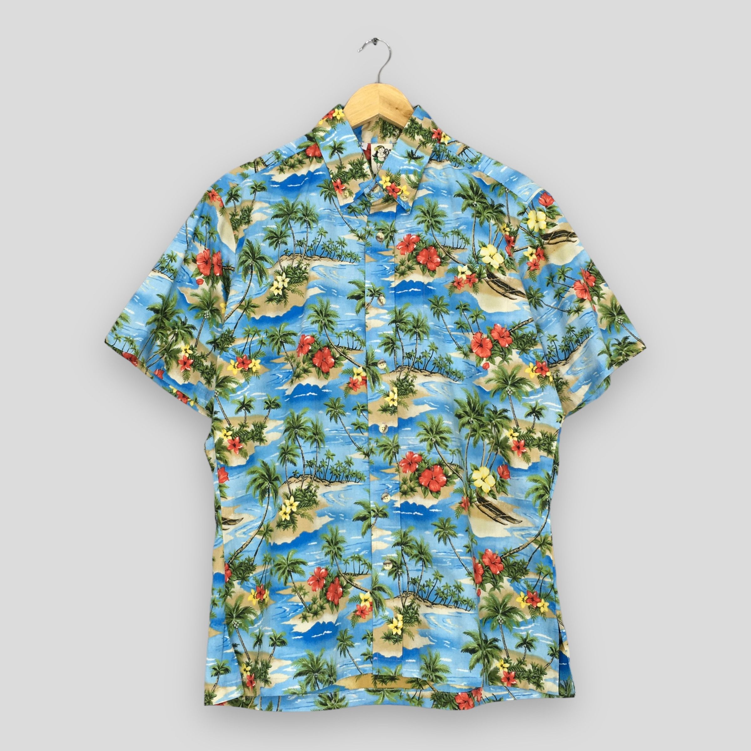 Vintage Vintage 90s Hawaiian Coconut Tree Beach View Shirt Large Size US L / EU 52-54 / 3 - 1 Thumbnail
