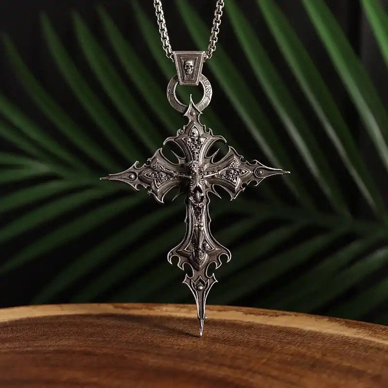 Jewelry × Vintage Vintage Gothic Christian Dante Purgatory Cross Necklace Size ONE SIZE - 2 Thumbnail