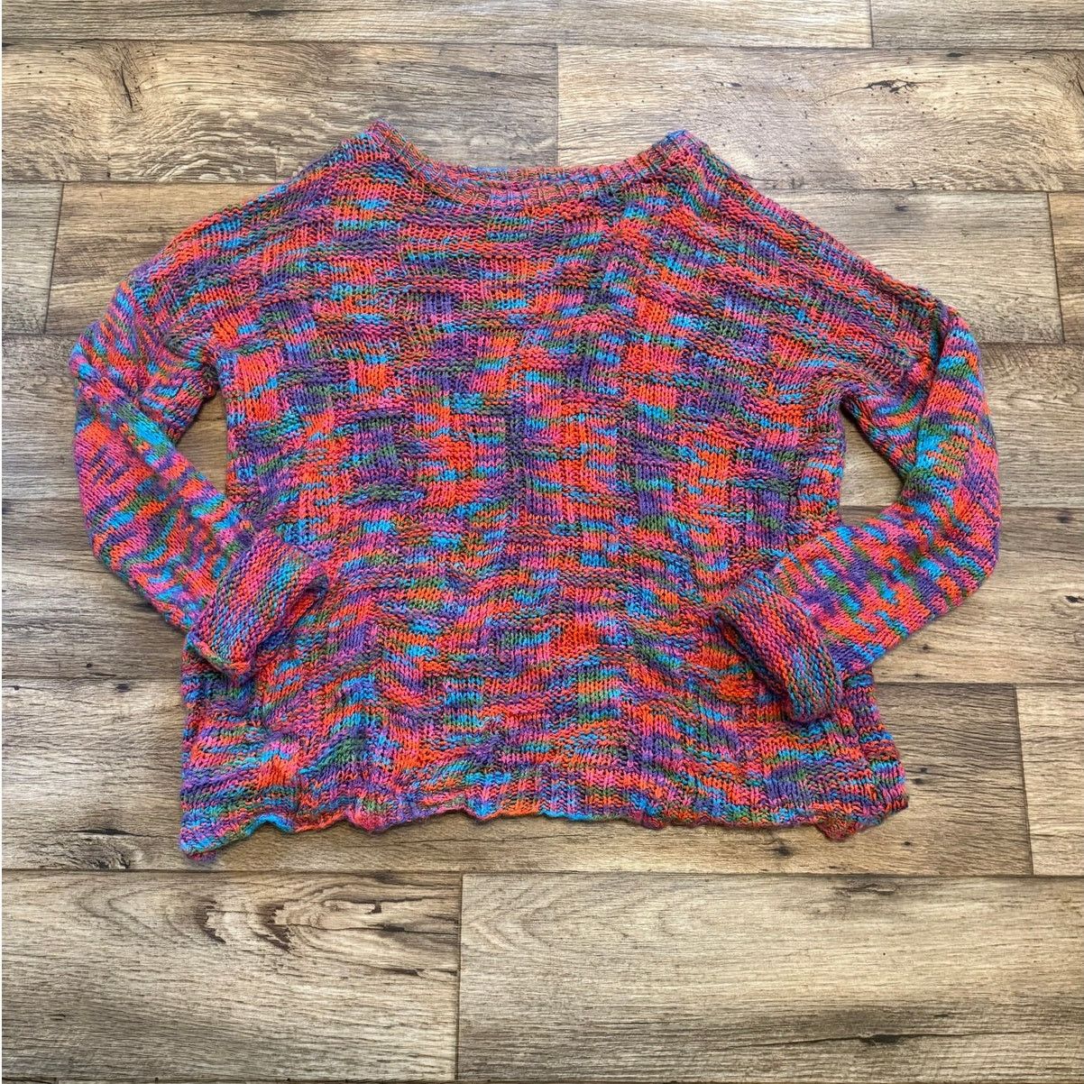 Vintage Vintage Hand Knit Abstract Oversized Knit Sweater Size XXL / US 16-18 / IT 52-54 - 5 Thumbnail
