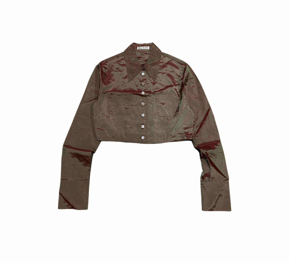 Japanese Brand 🔥Rare Y2K Miss Alice Cropped Shirt Iridescent Alice Auaa Size US S / EU 44-46 / 1 - 1 Thumbnail